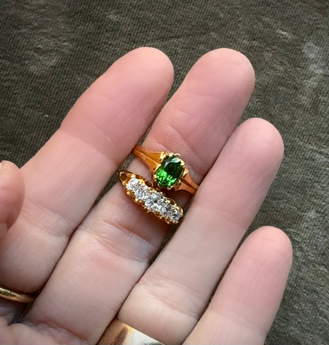 Vintage 22k Tsavorite Ring