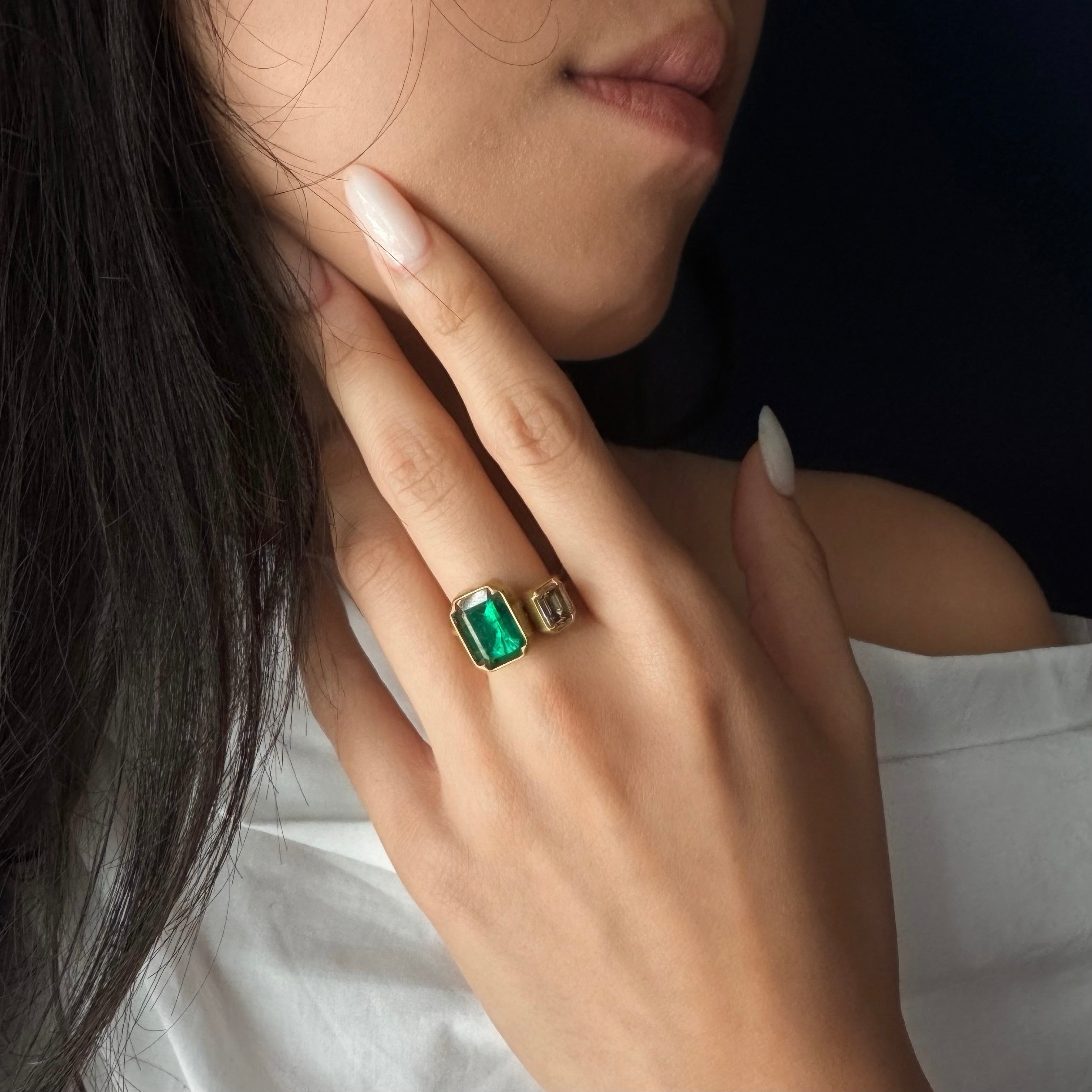 Gabriella Kiss 18k Emerald Cut Emerald Ring - 3.6ct