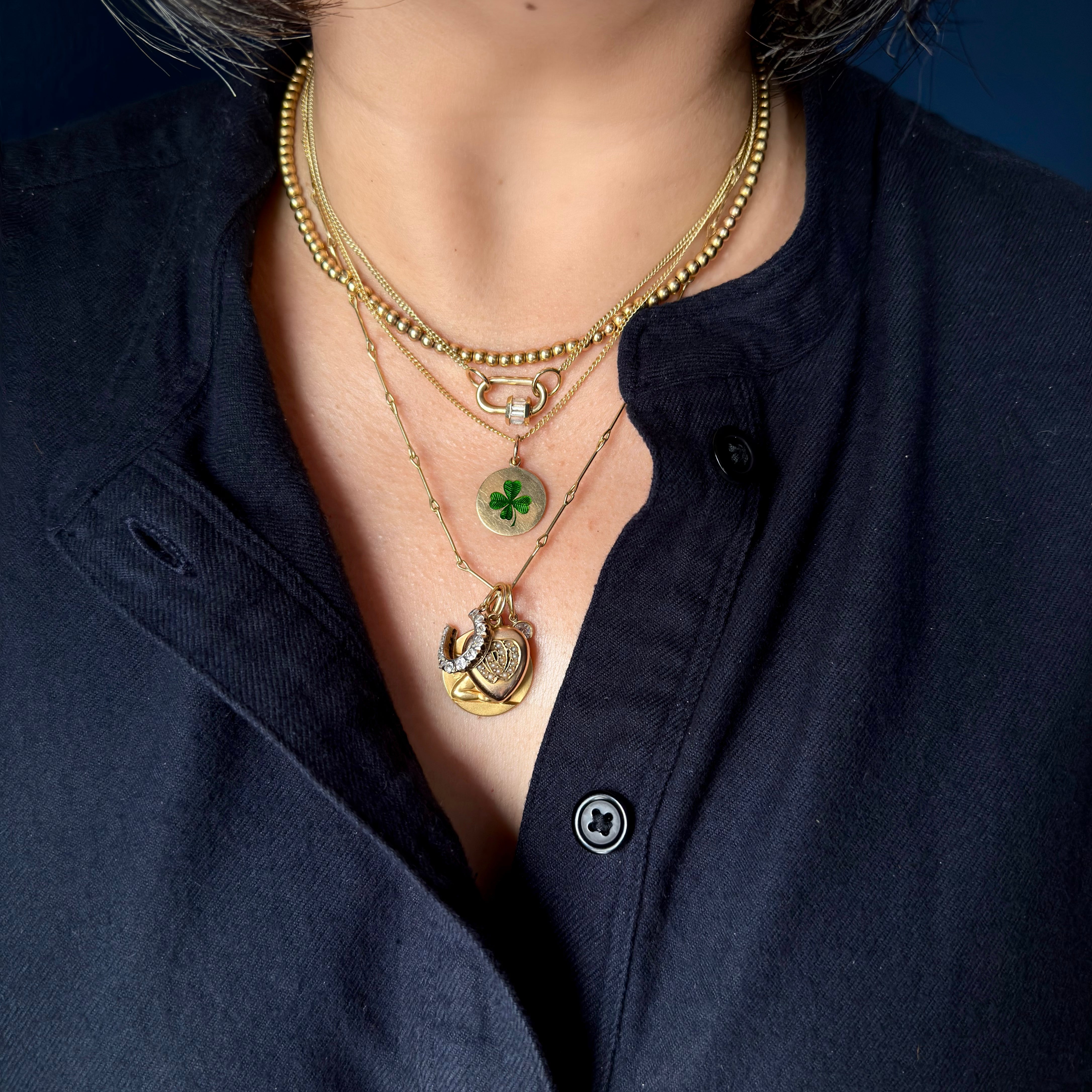 Marla Aaron 14k Yellow Gold Total Baguette Diamond Baby Lock