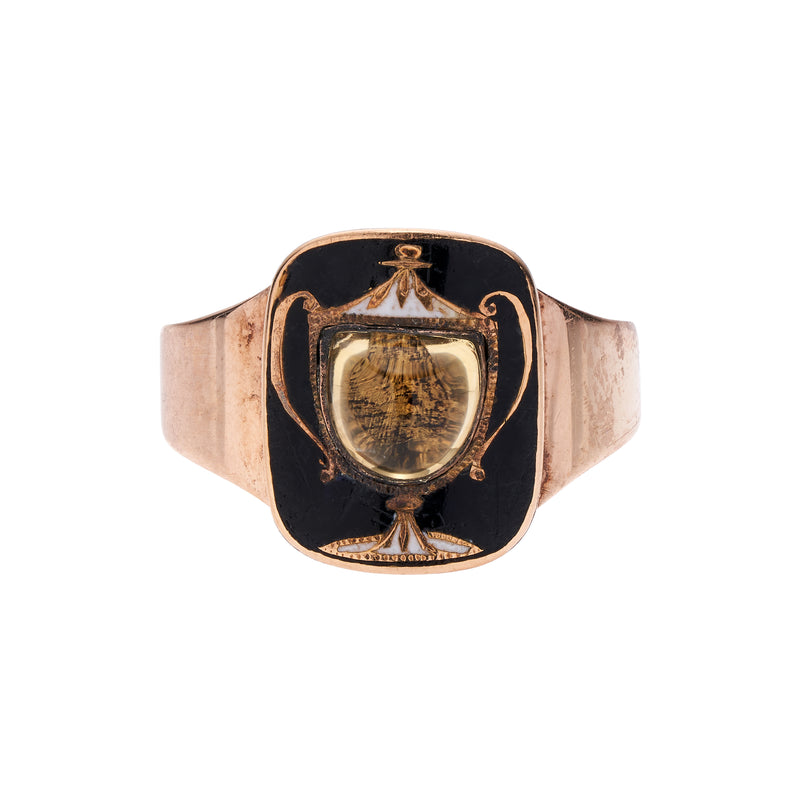 Antique Georgian Gold Urn w/ Foiled Citrine Ring