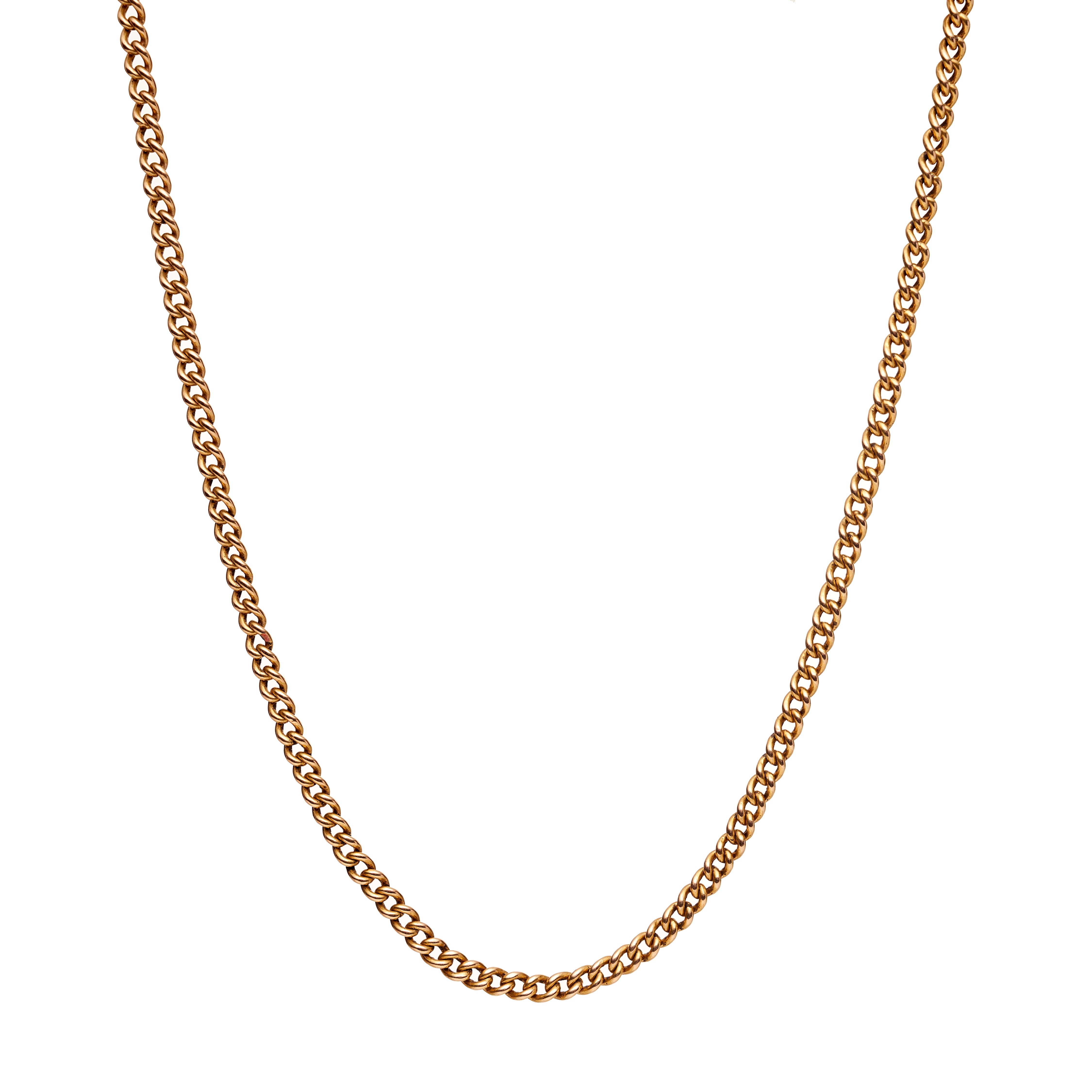 Antique Victorian 15k 4mm Curb Link Chain- 18"