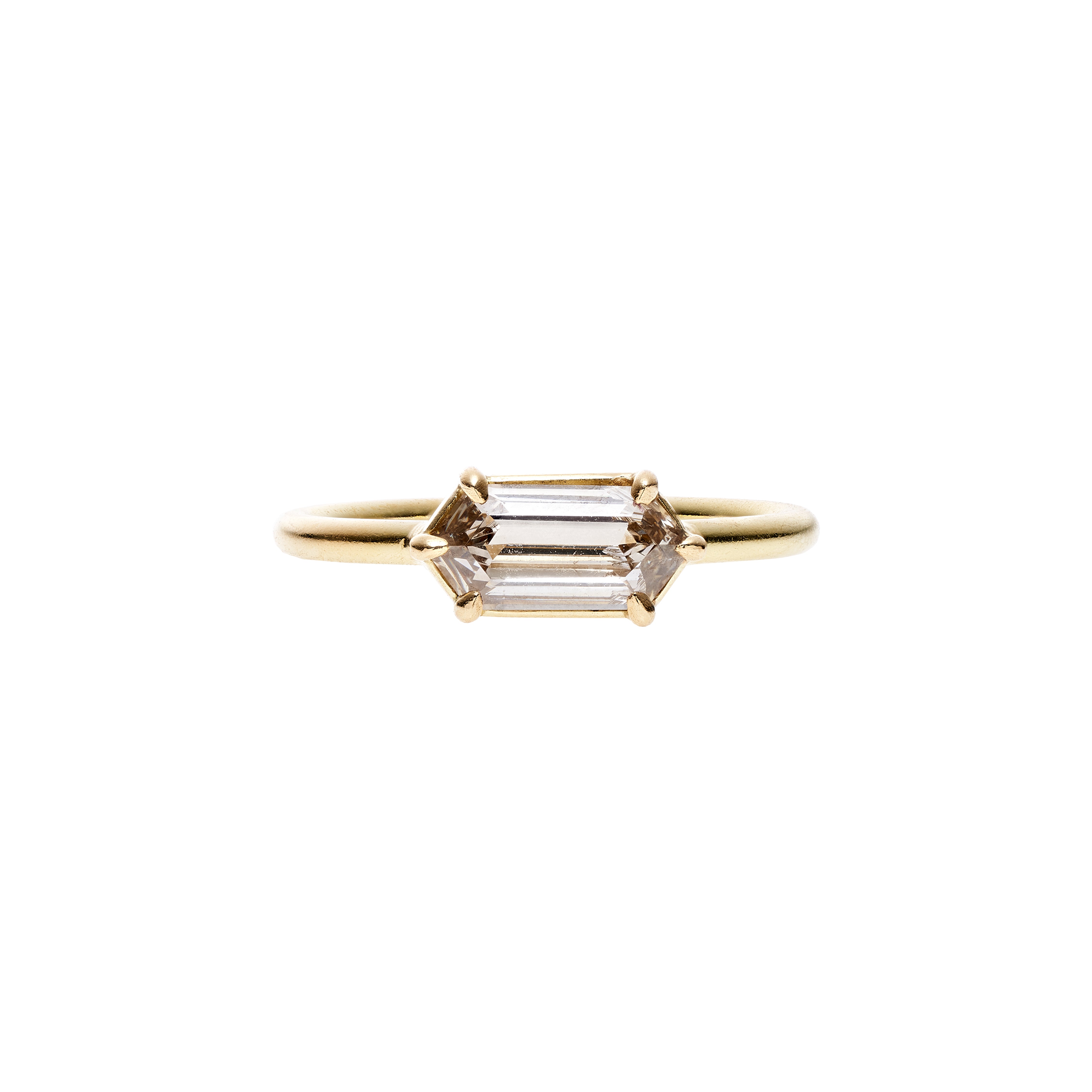 Tura Sugden 18k Champagne Hexagon Diamond Ring - .9ct