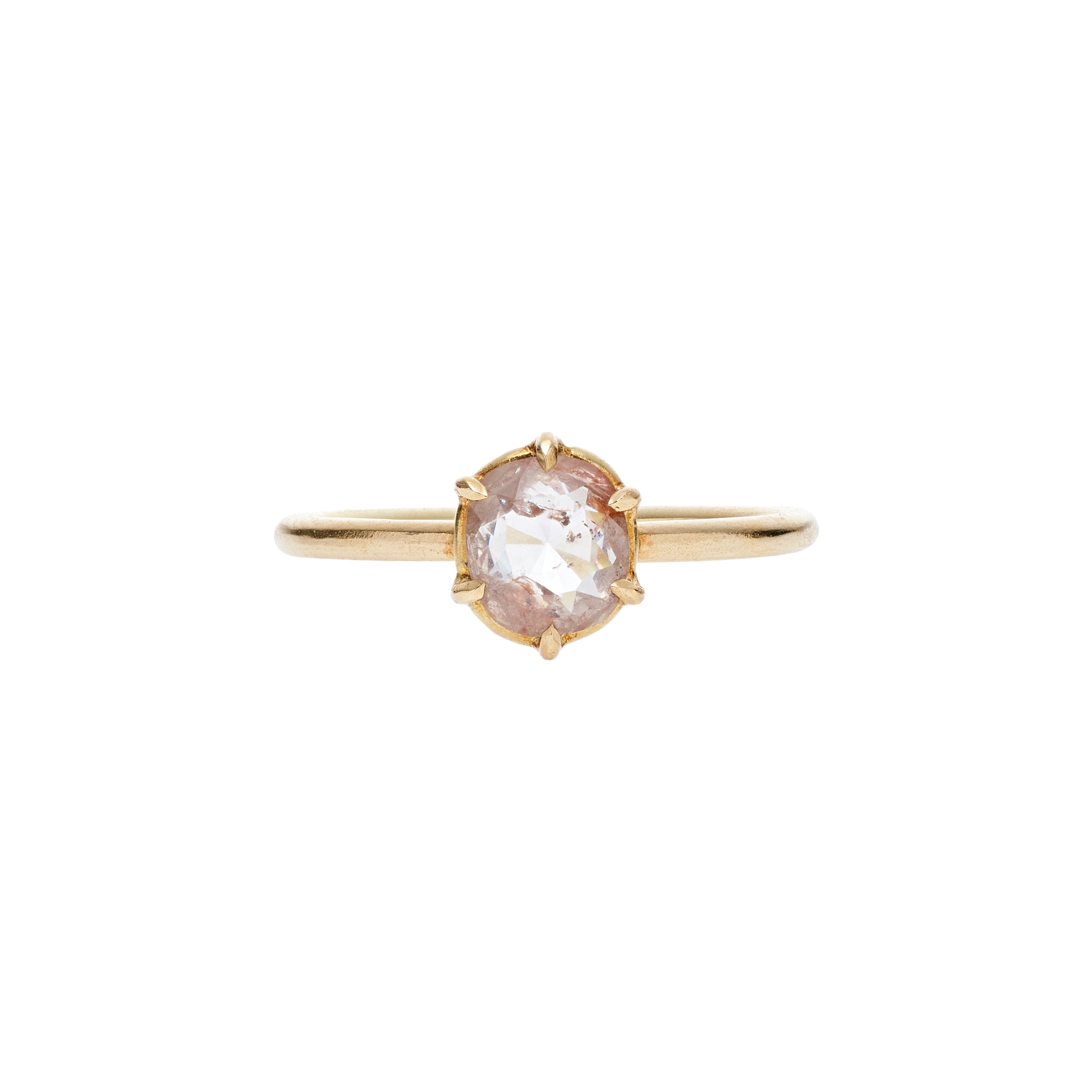 Tura Sugden 18k Rose Cut Oval Diamond Solitaire Ring- 0.71ct