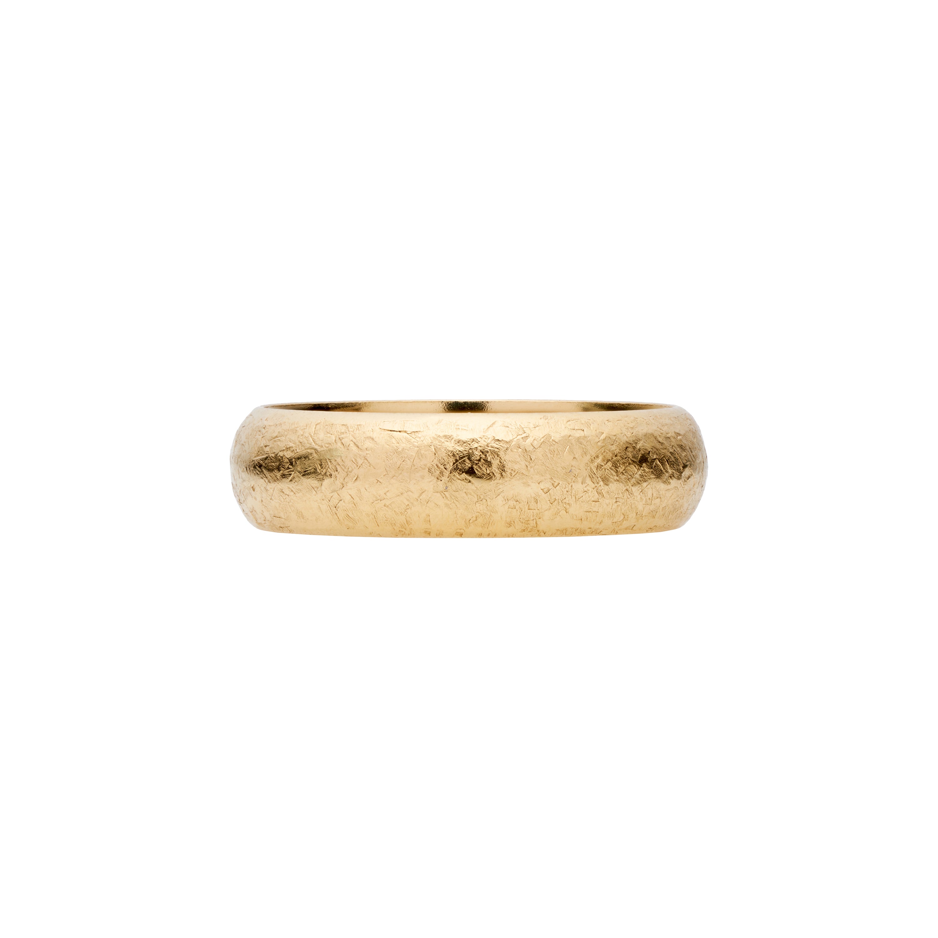 Tura Sugden 18k Rounded Minimal 5mm Band- Linen Texture