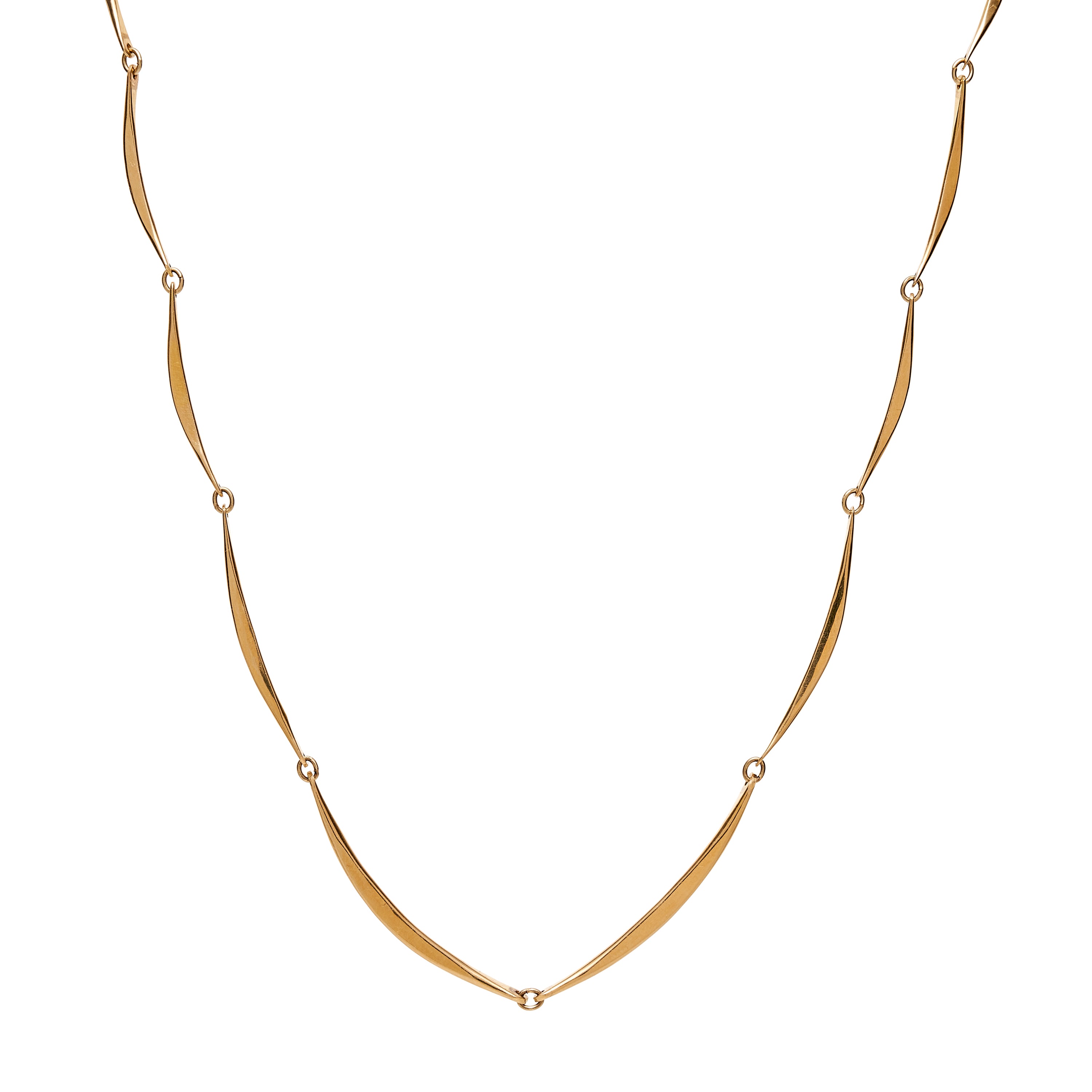 Vintage 14k Curved Forged Link Necklace- 17.5"