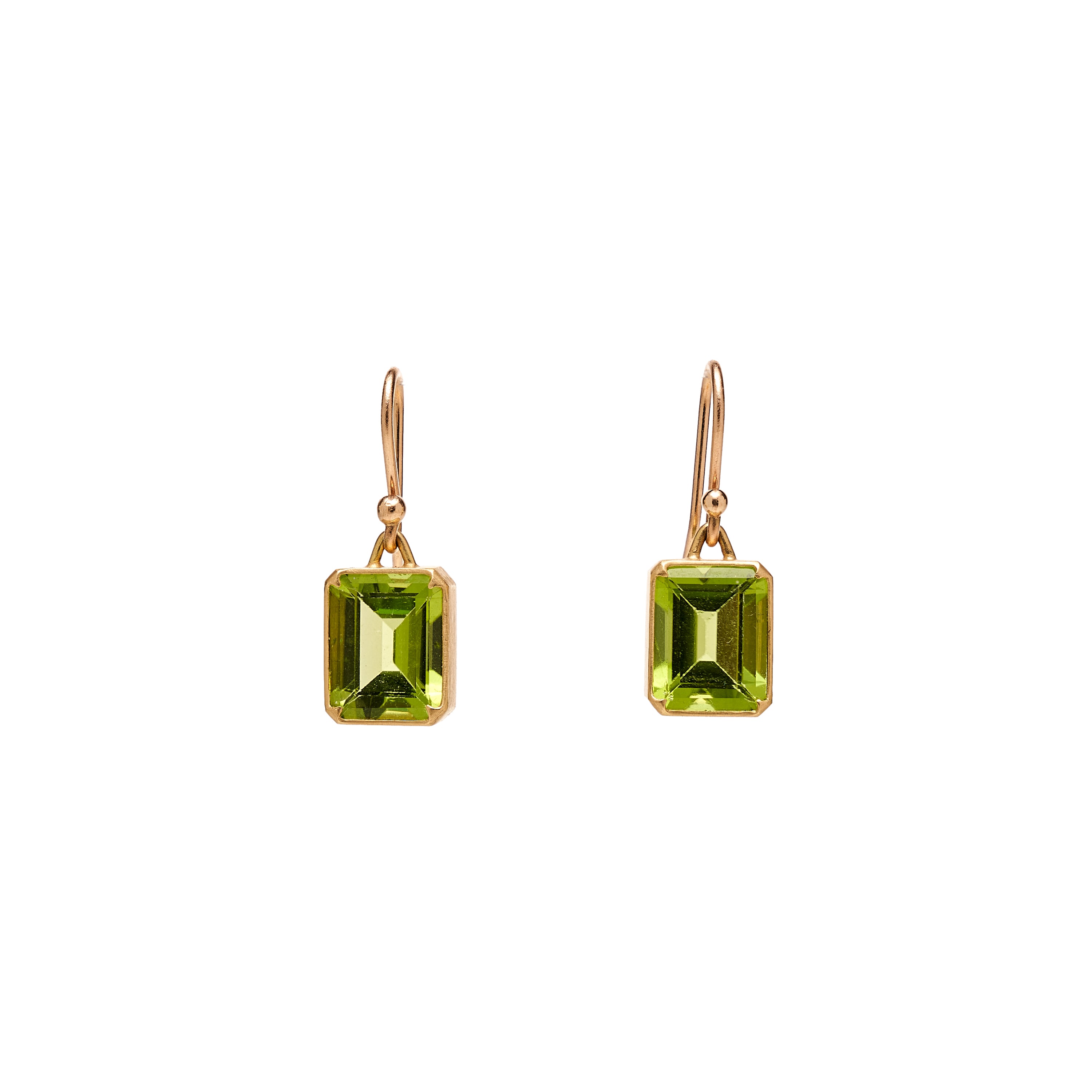 Gabriella Kiss 18k Emerald Cut Peridot Earrings- 4.8ct