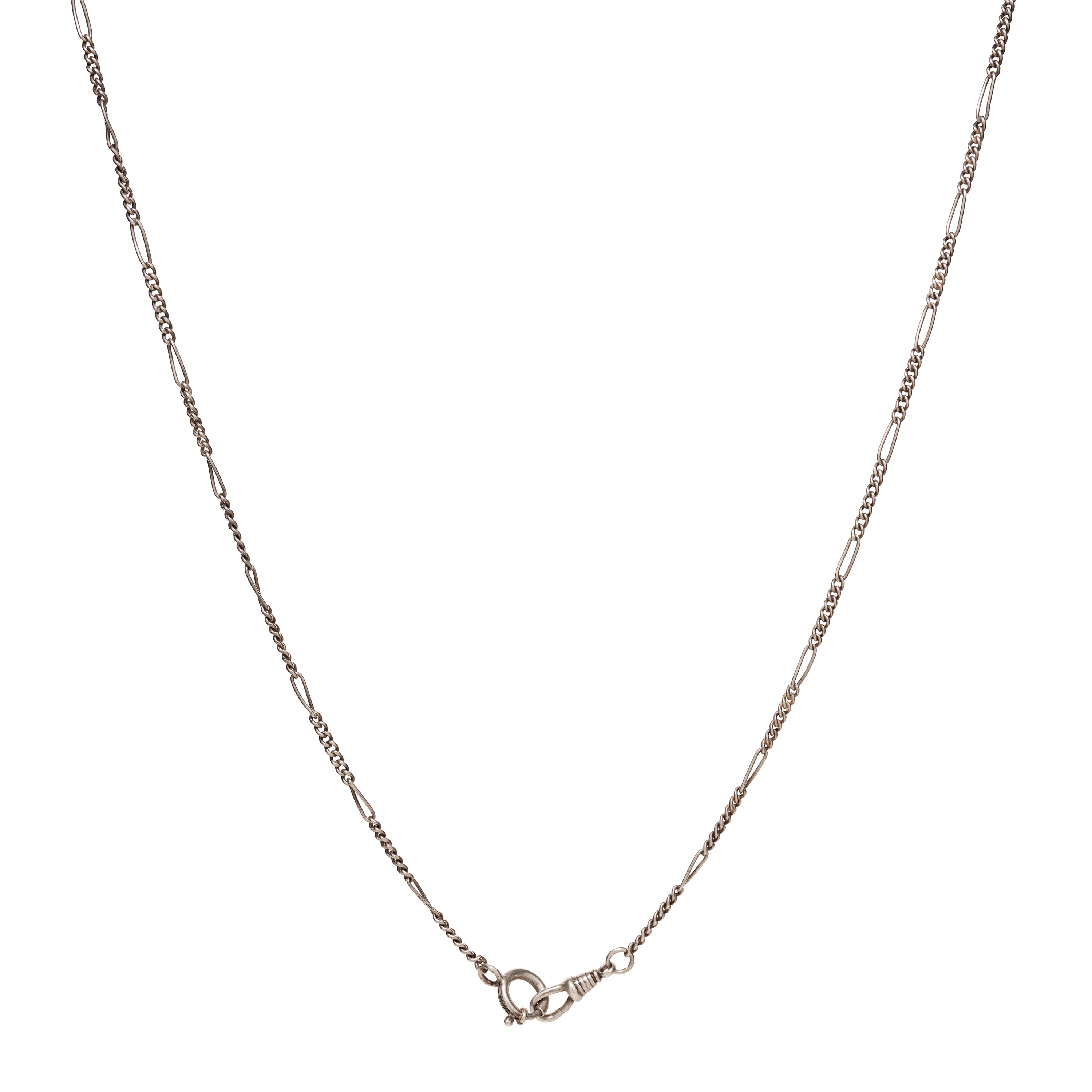 Antique Victorian Sterling Silver Figaro Curb Chain- 30"