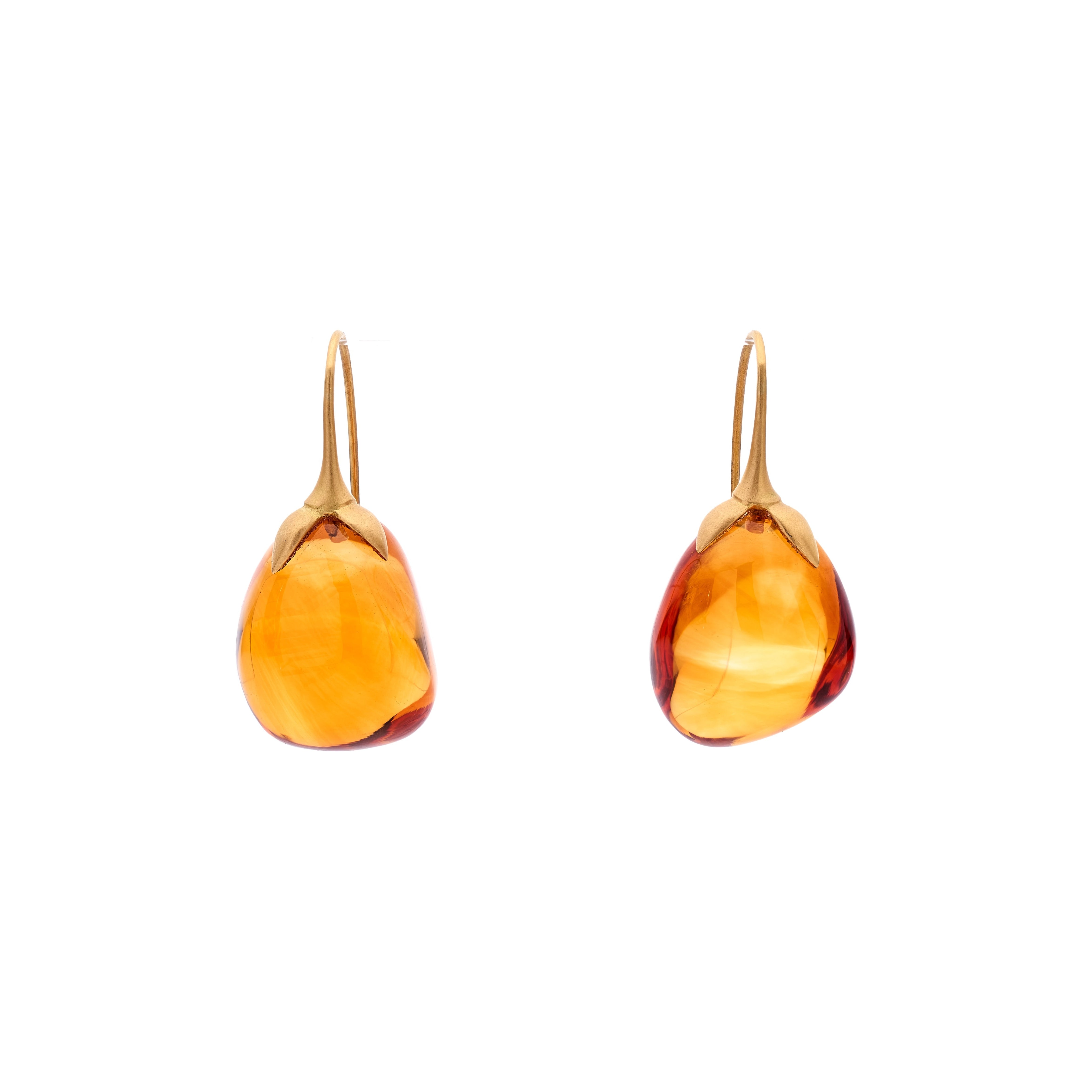 Gabriella Kiss 18k Gorgeous Citrine Eggplant Earrings