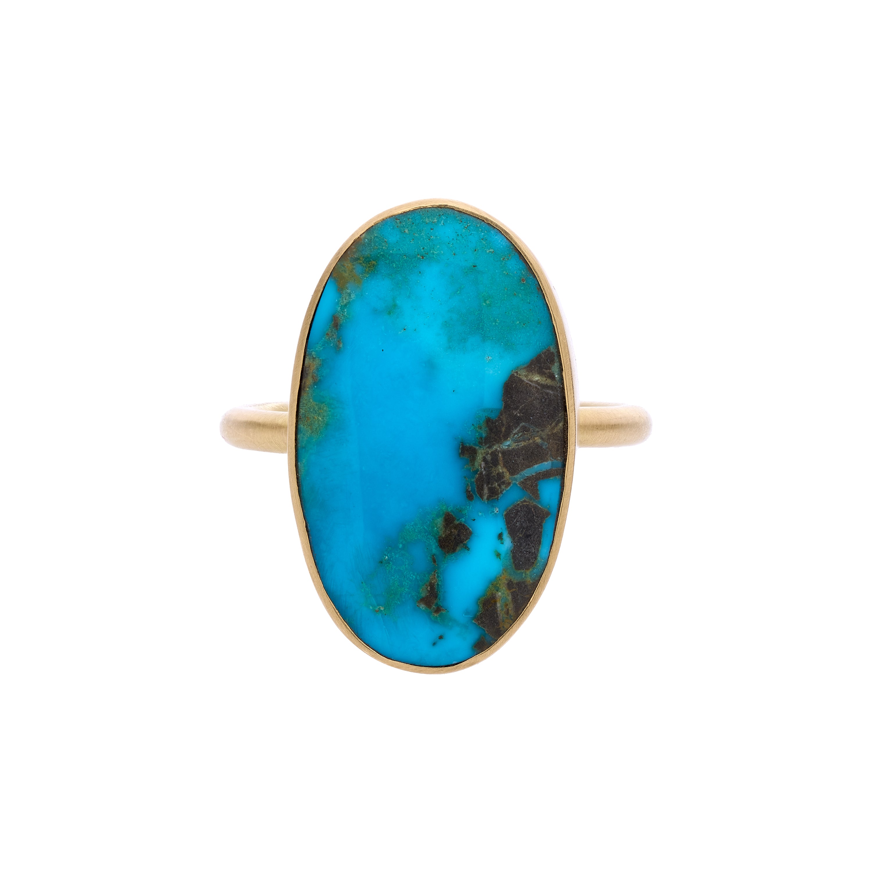 Gabriella Kiss 18k Large Oval Persian Turquoise Ring