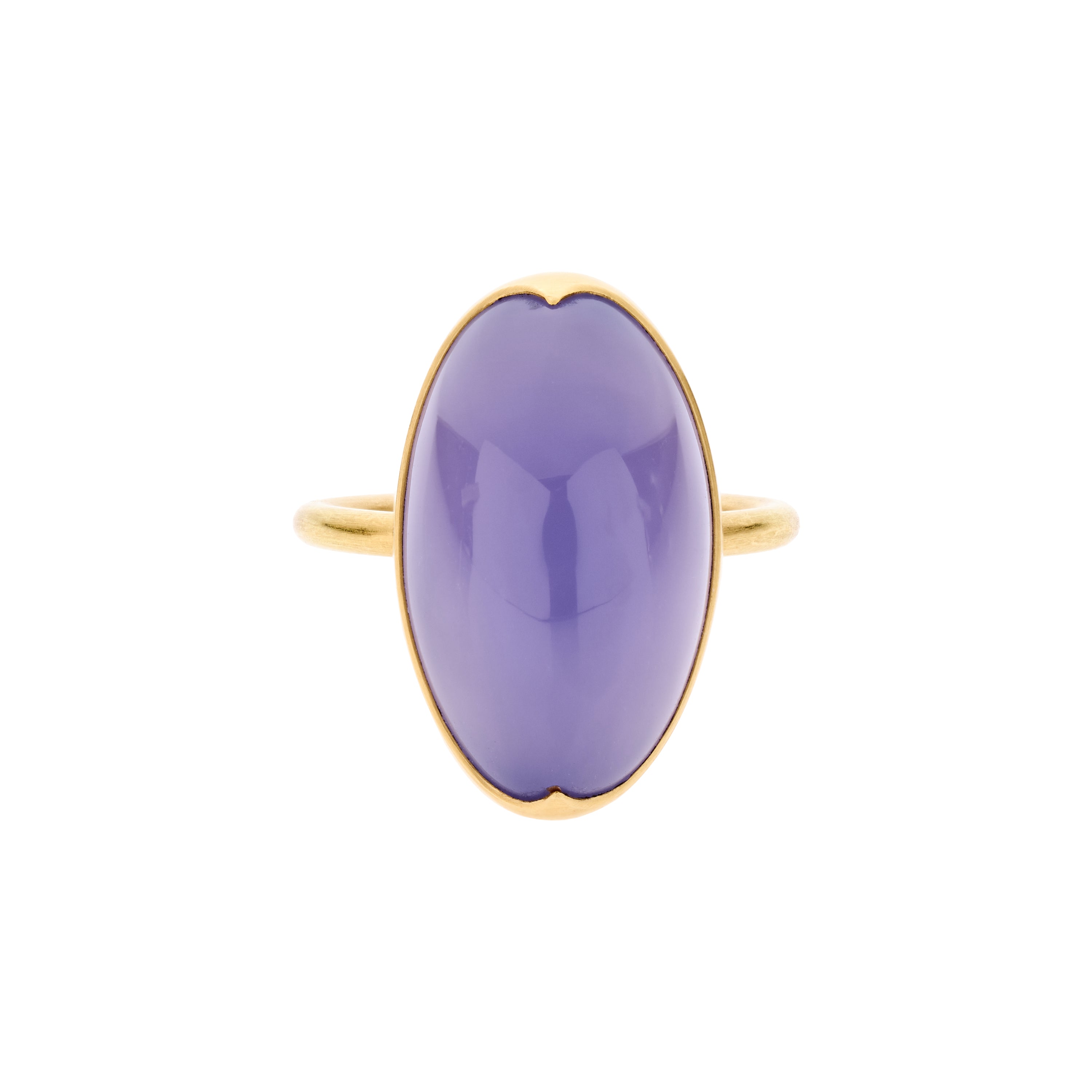 Gabriella Kiss 18k Oval Blue Chalcedony Ring- 11.84ct