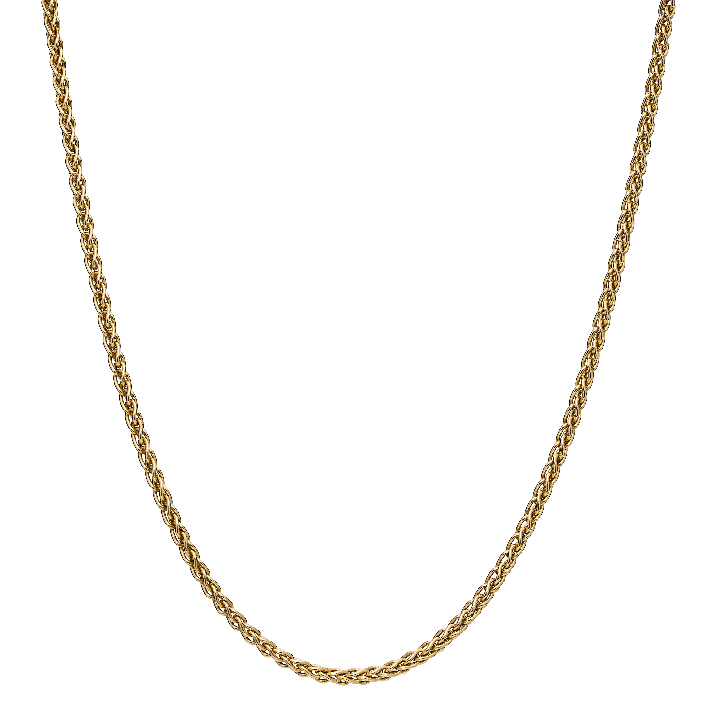 Vintage Mid-Century 14k Woven Wheat Chain -18"