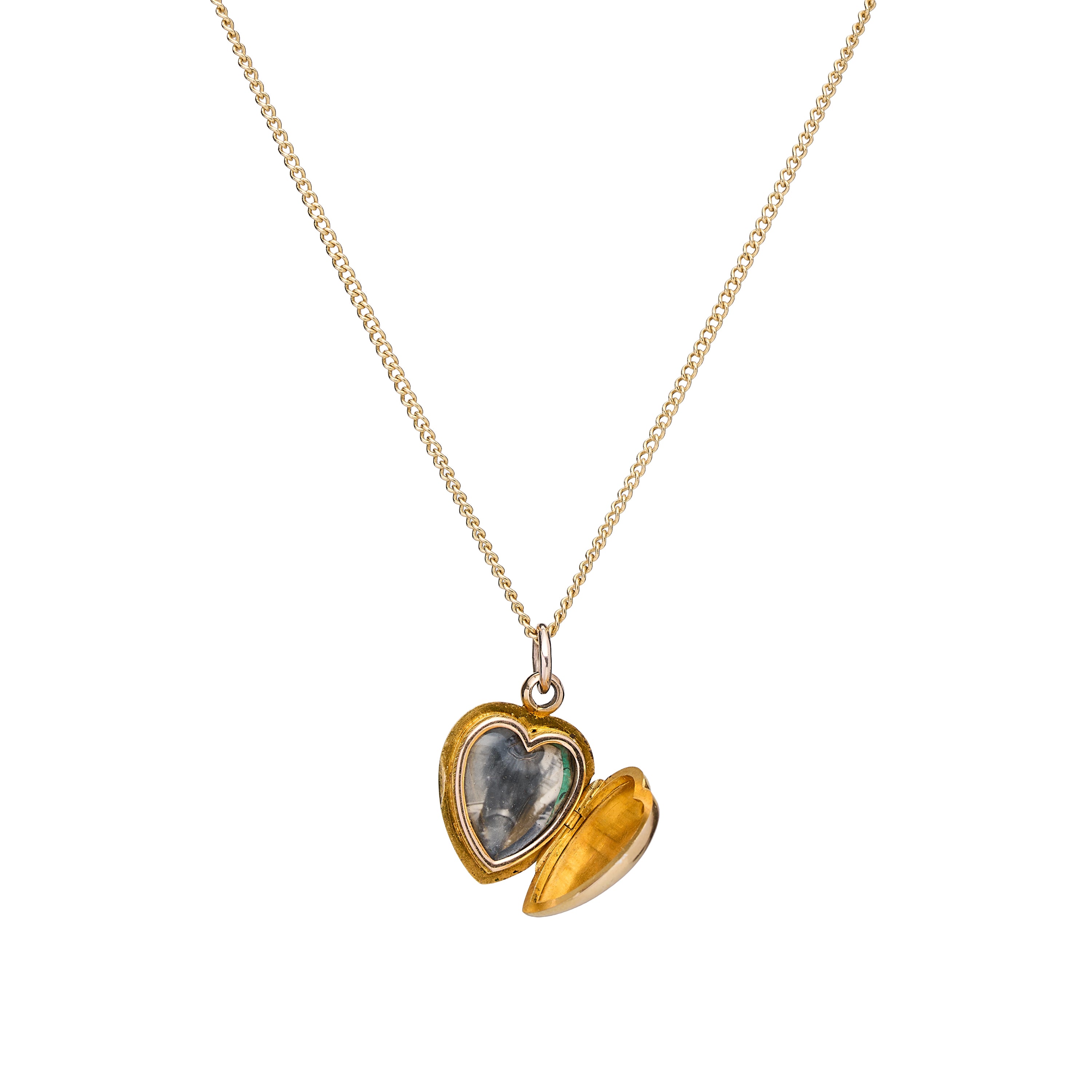 Antique Victorian 15k Heart w/ Three Pearls Locket Pendant