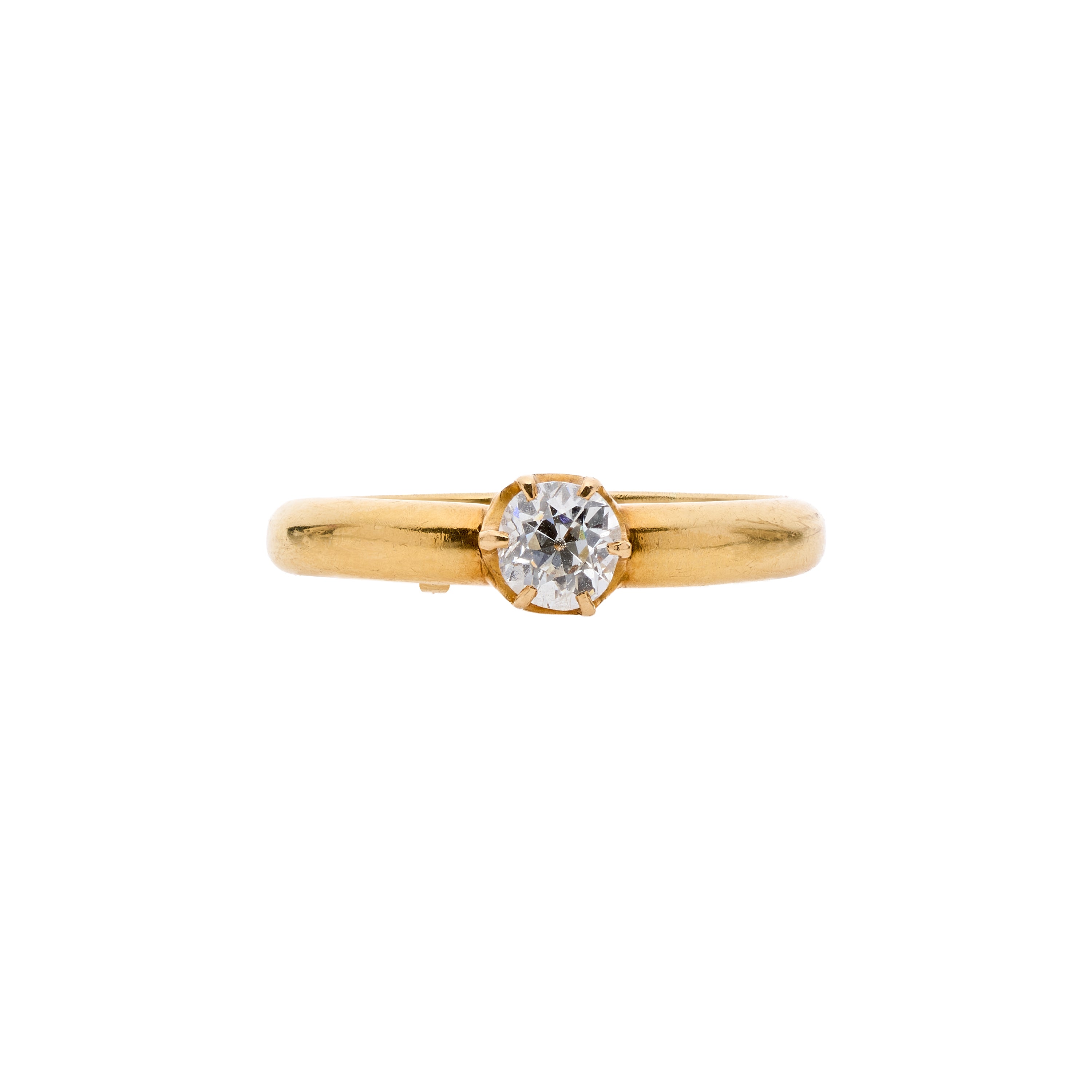Antique Victorian Solitaire European Cut Diamond - .45 ct.
