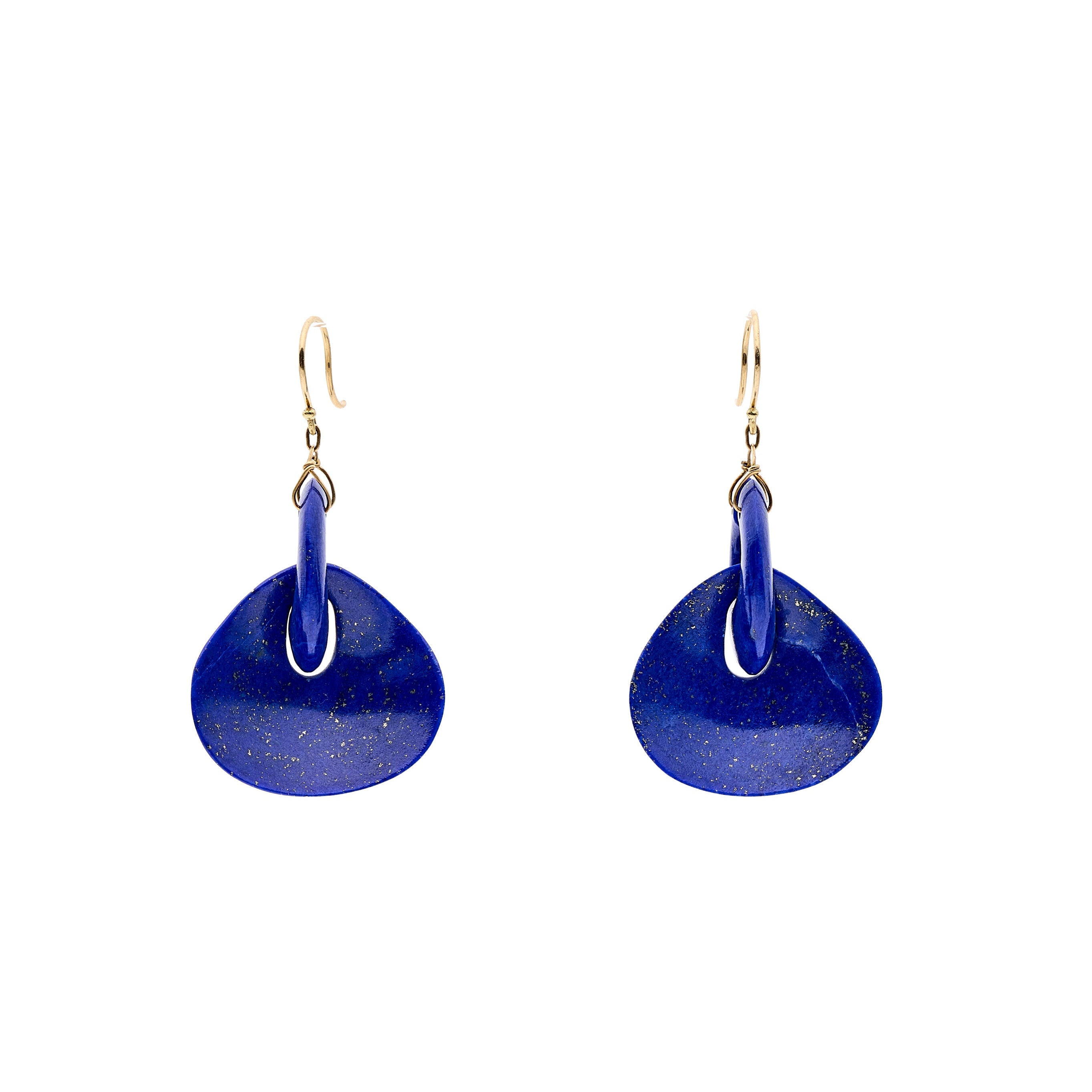 TenThousandThings 18k Small Lapis Gong Earrings