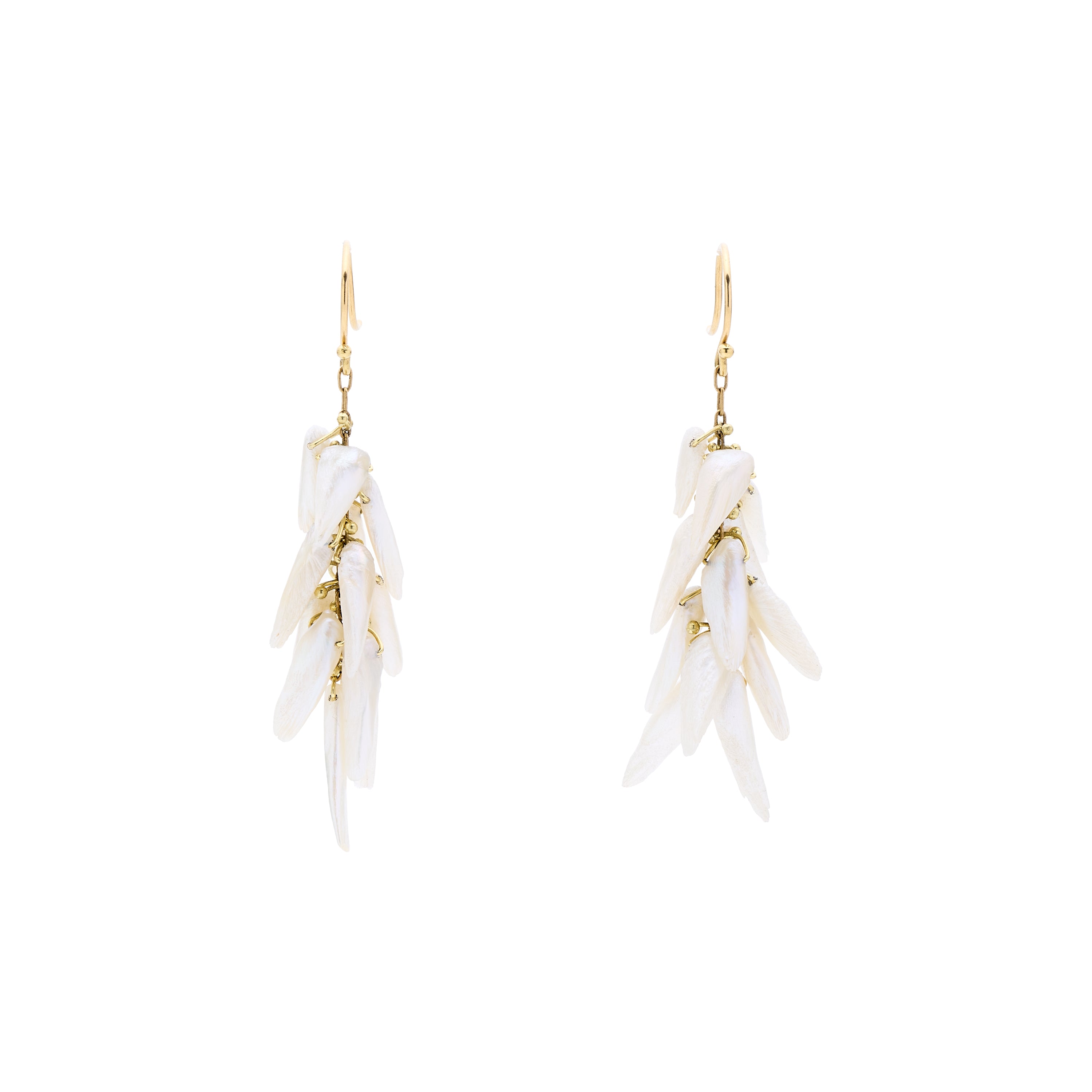 TenThousandThings 18k American Natural Pearl Cluster Earrings
