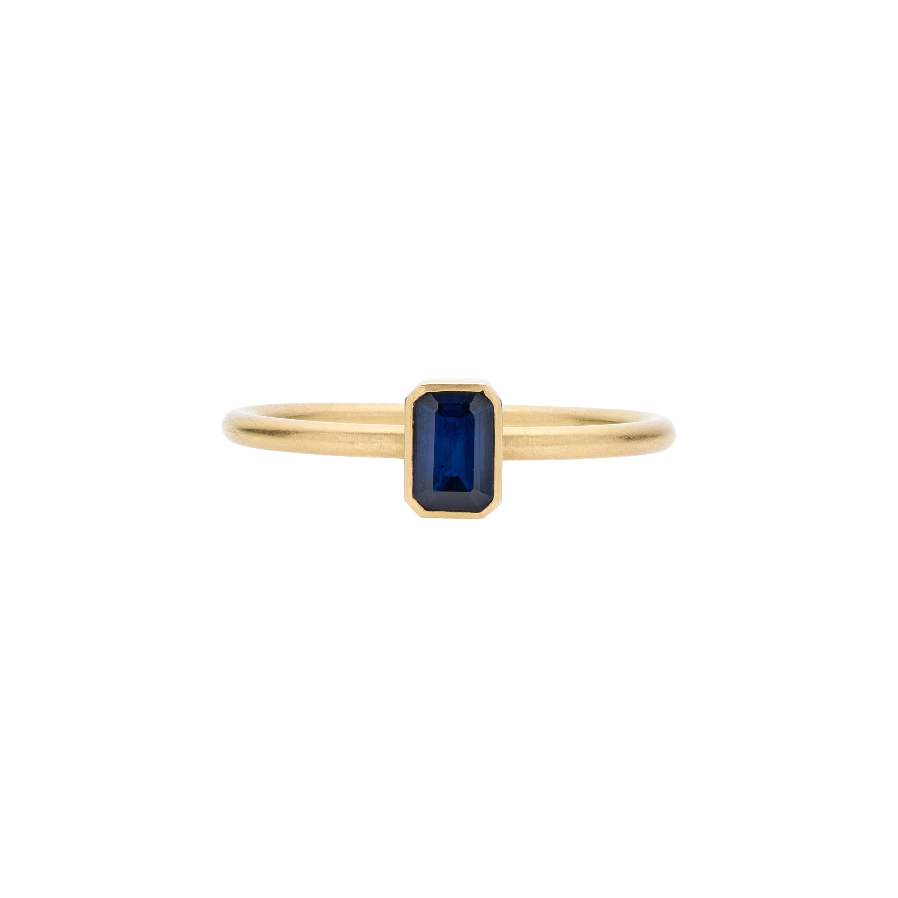 Gabriella Kiss 18k Tiny Rectangular Blue Sapphire Ring- .9ct