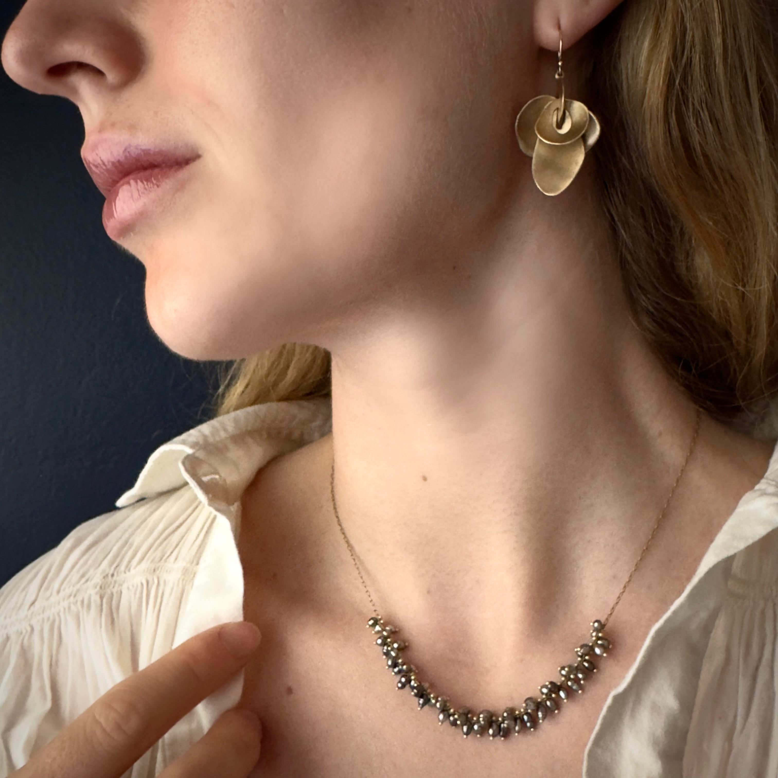 TenThousandThings 10k Large Orchid Earrings