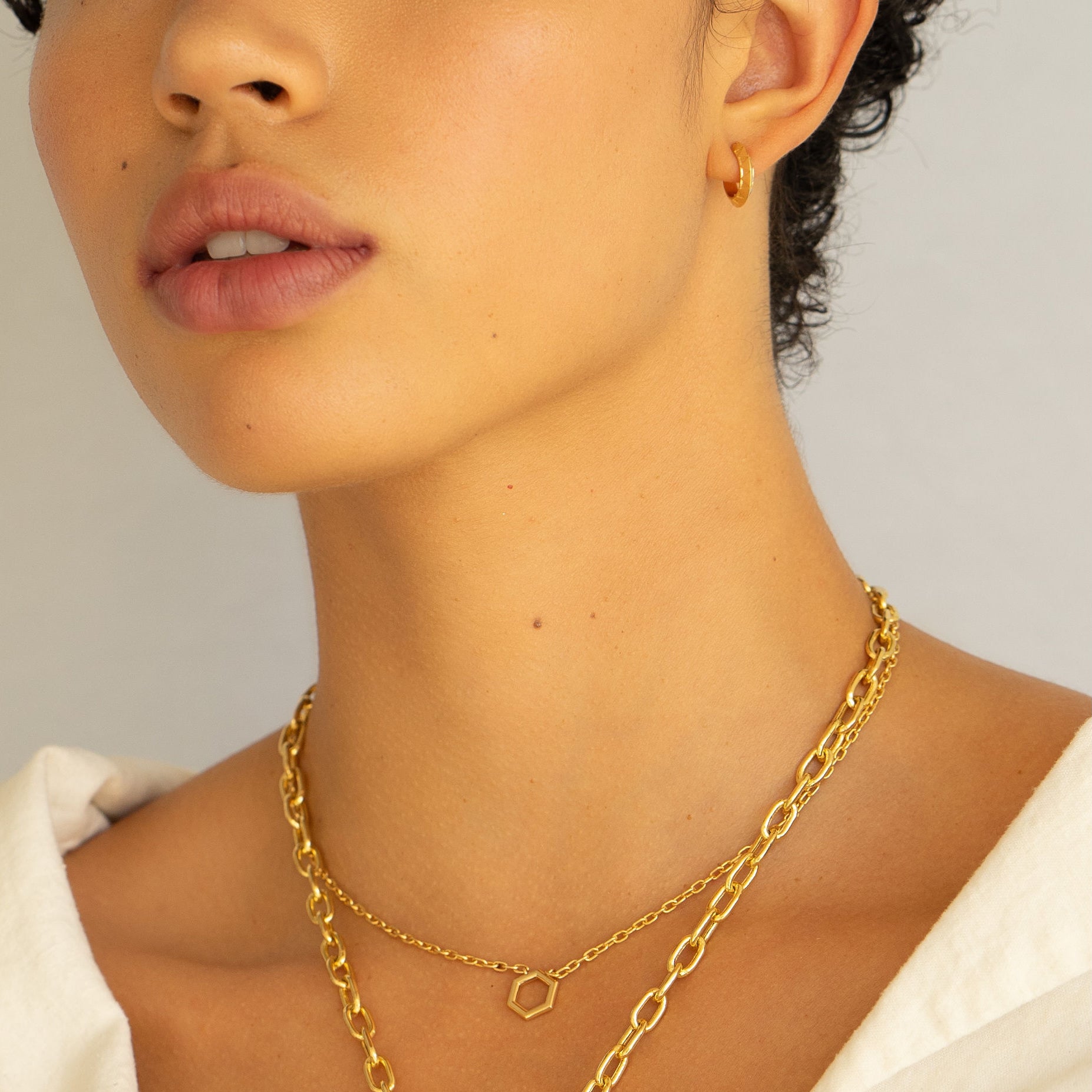 Harwell Godfrey 18k 1/2" Skinny Talisman Hoop Earrings