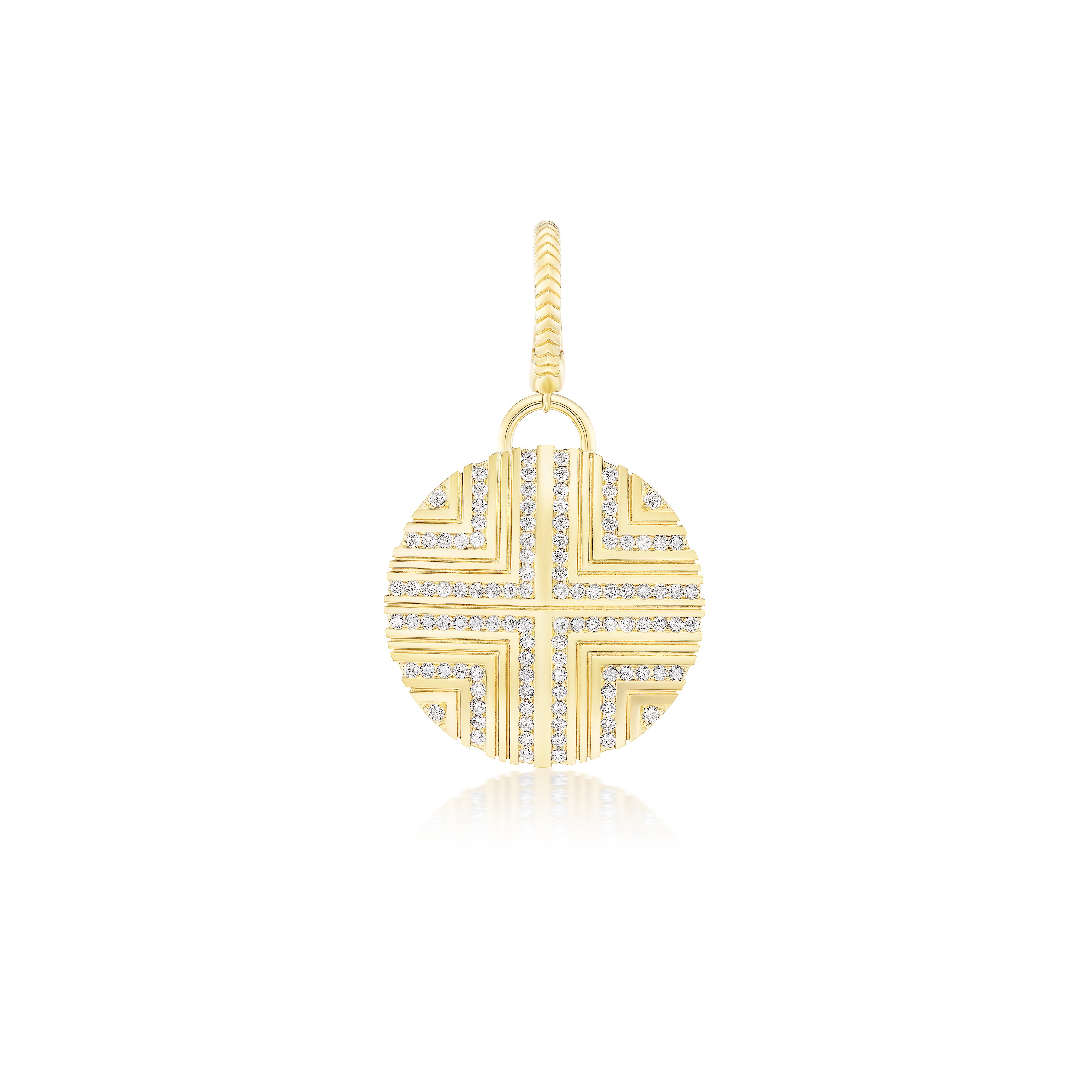 Harwell Godfrey 18k Diamond Masego Mini Knife Edge Medallion Pendant