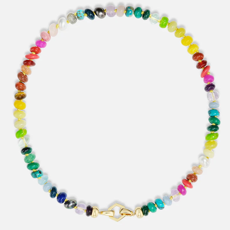 Harwell Godfrey 18k and Mixed Gem Rainbow 18k Foundation Necklace - 18"