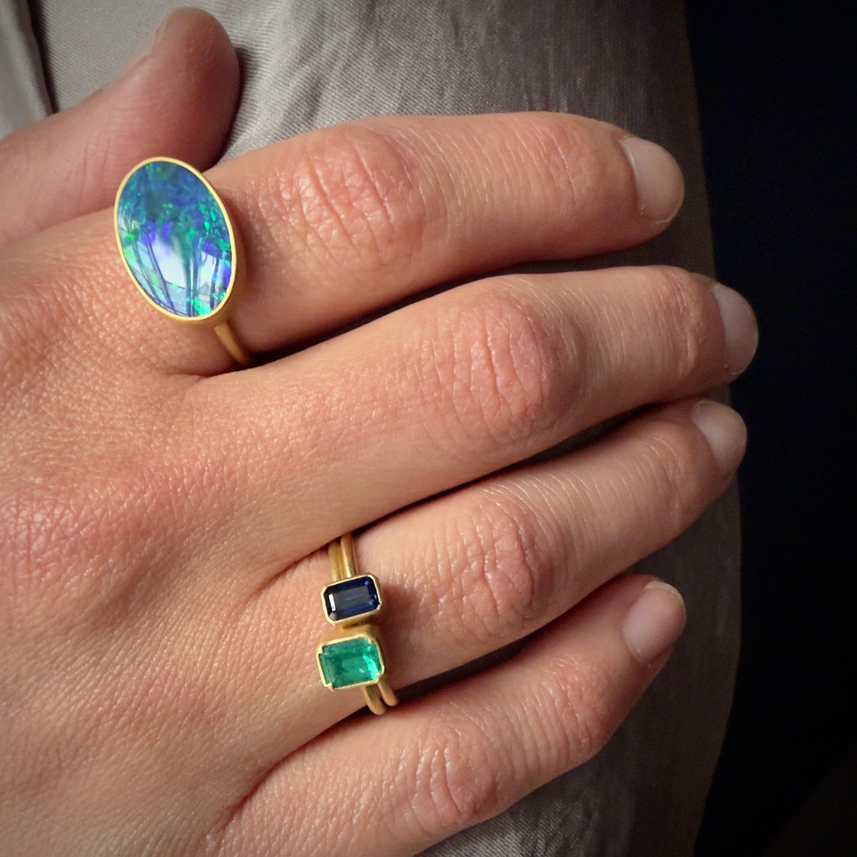 Gabriella Kiss 18k Colombian Emerald Ring- .5ct