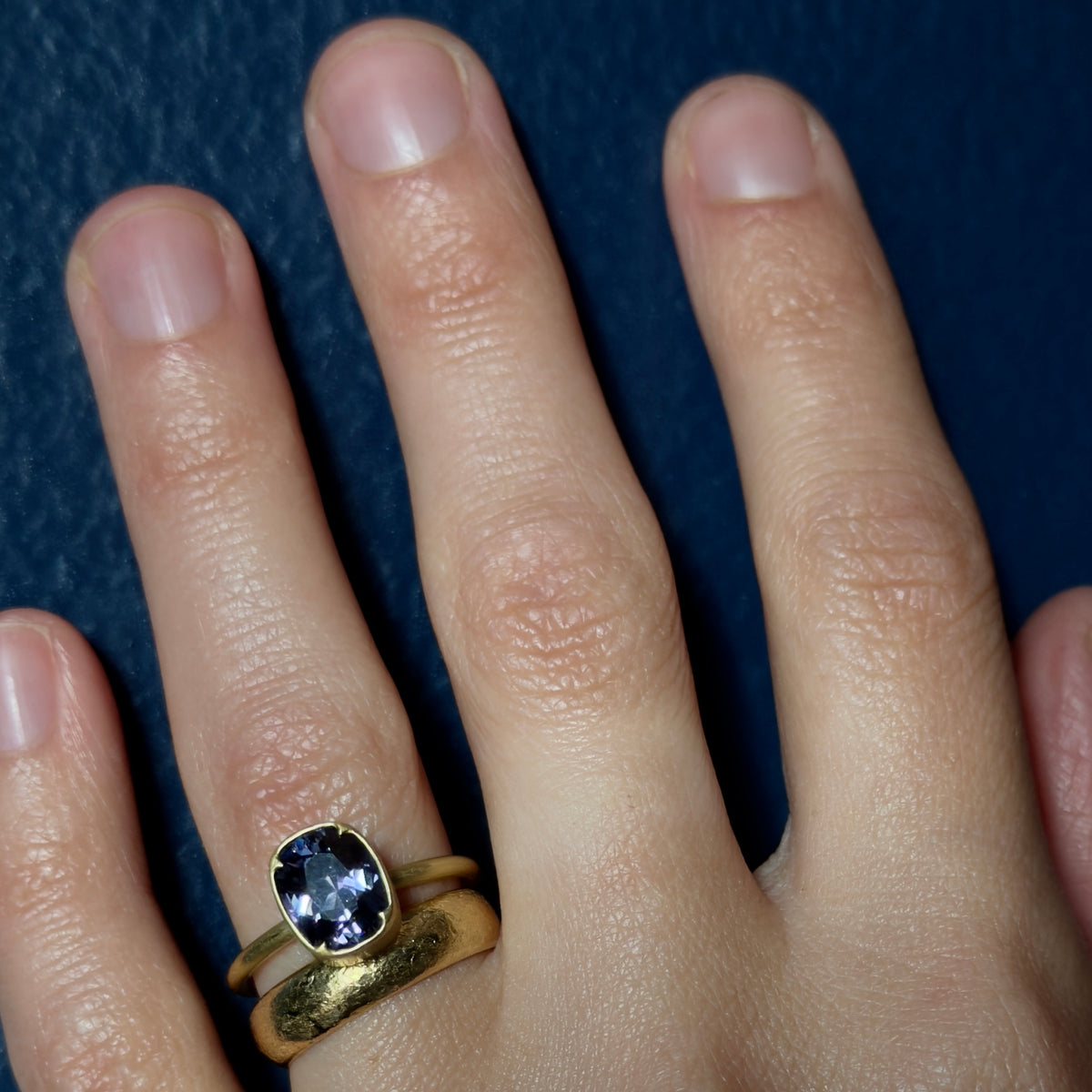 Gabriella Kiss 18k Lavender Faceted Cushion Spinel Ring- 2.38ct