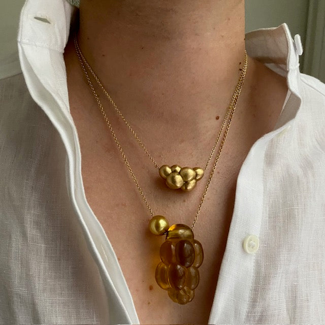 Christina Odegard 18k Amber Cluster & Pearl Necklace