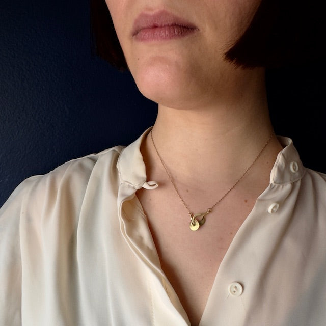 TenThousandThings 18k Single Peacock Link Charm Necklace