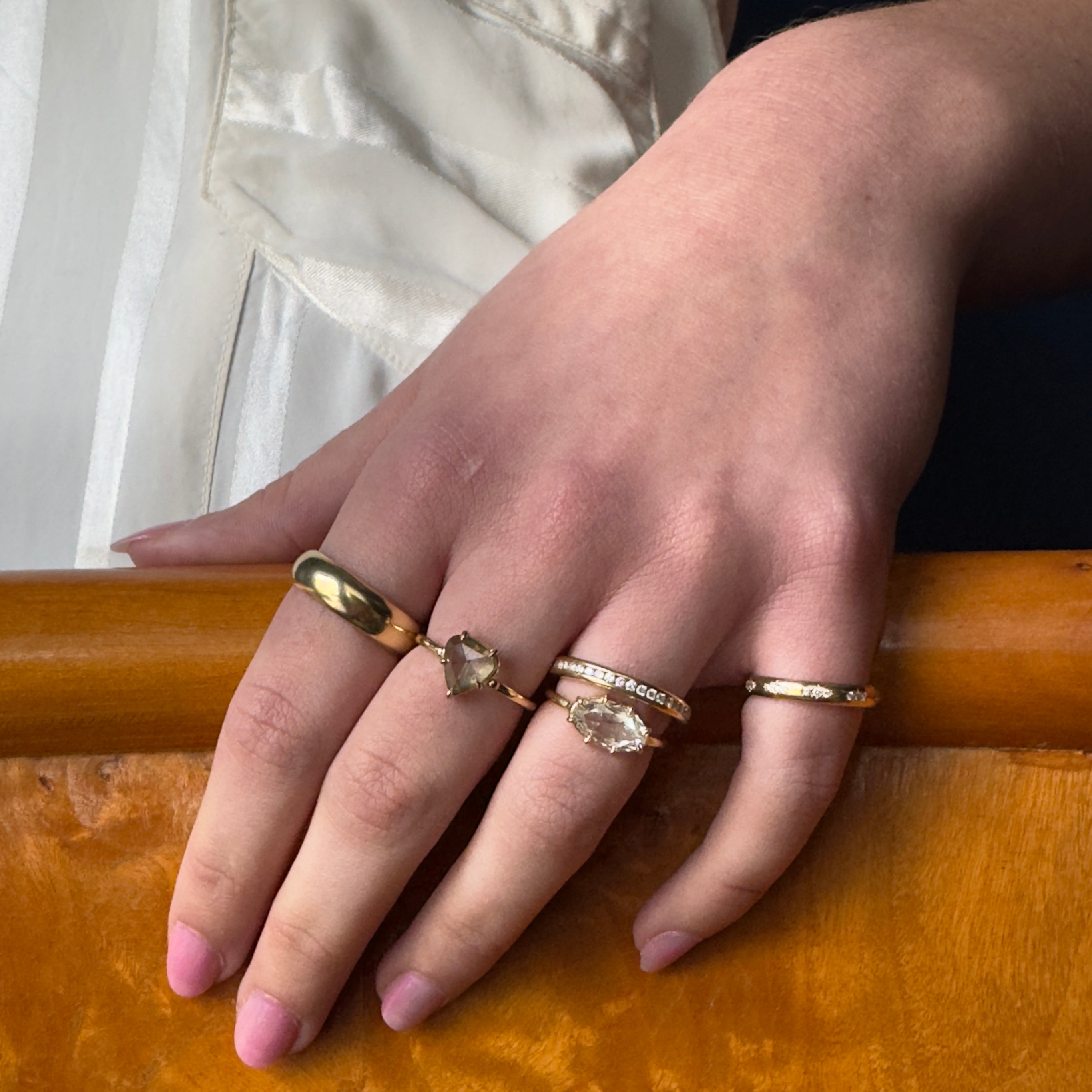 Tura Sugden 18k Yellow Gold White Diamond Channel Eternity Band