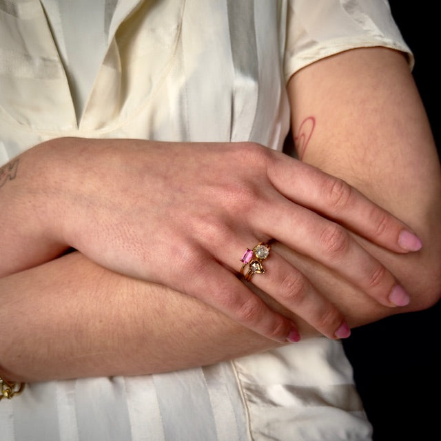 Tura Sugden 18k Pink Sapphire Solitaire Ring- 0.46ct