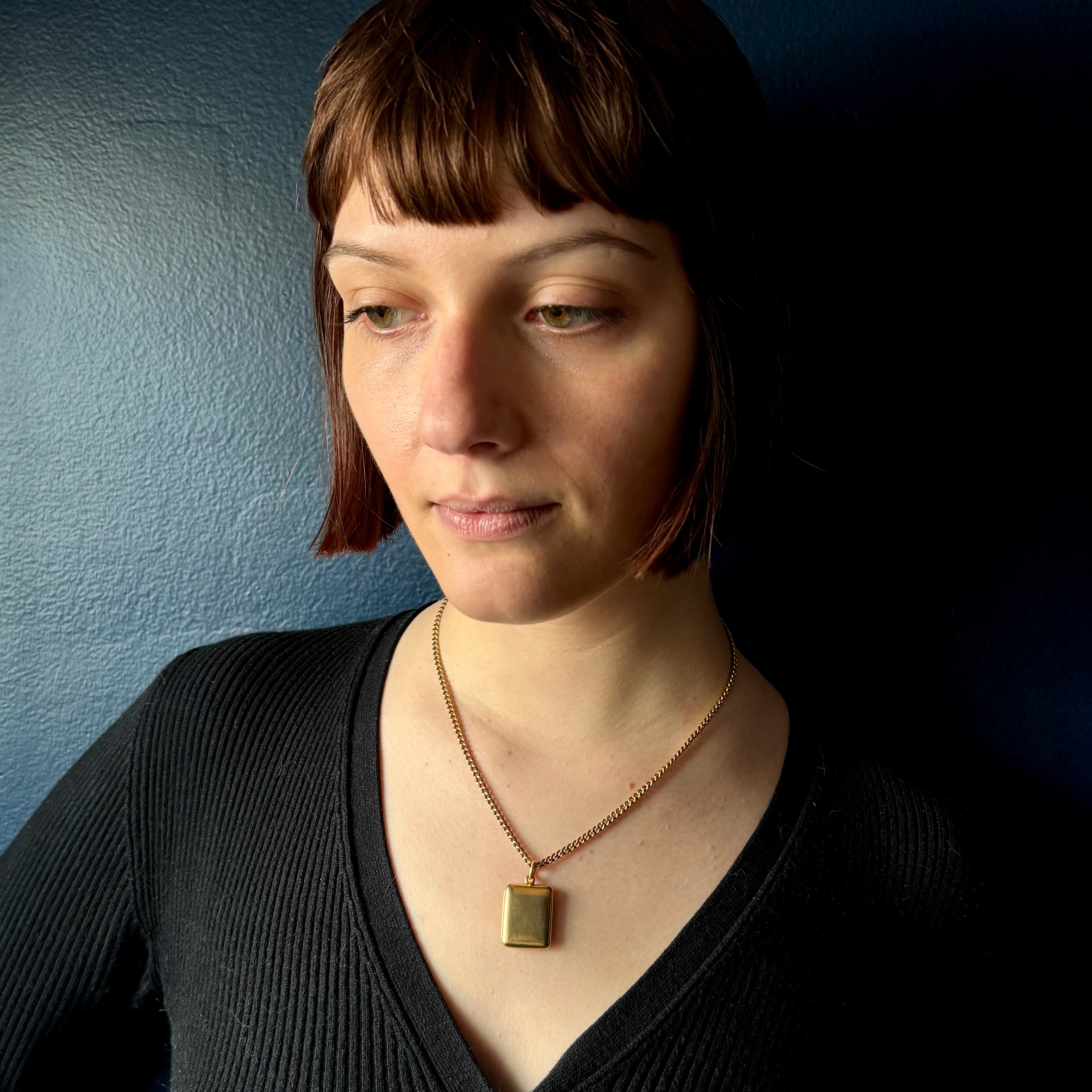 Antique Victorian 15k 4mm Curb Link Chain- 18"