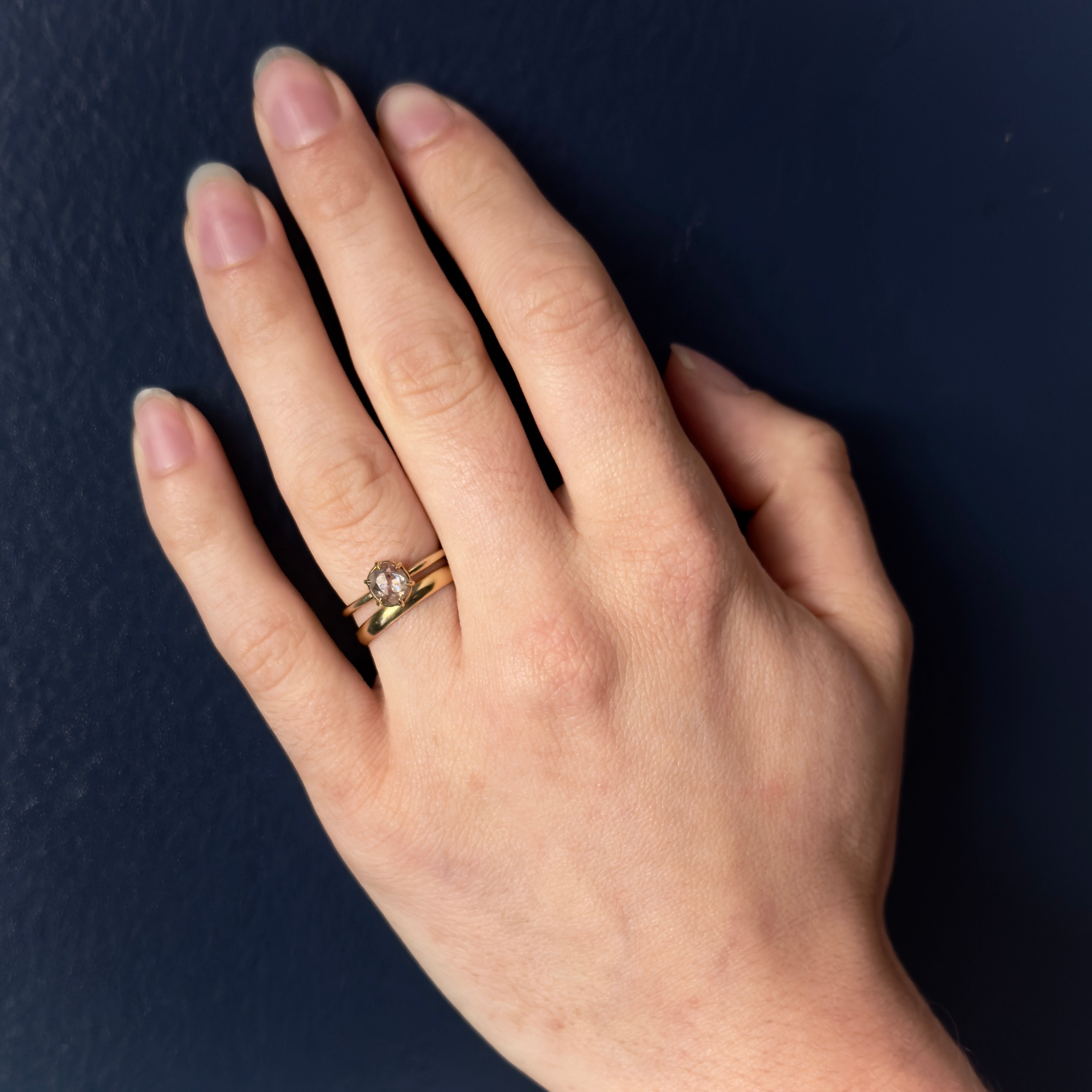 Tura Sugden 18k Rose Cut Oval Diamond Solitaire Ring- 0.71ct