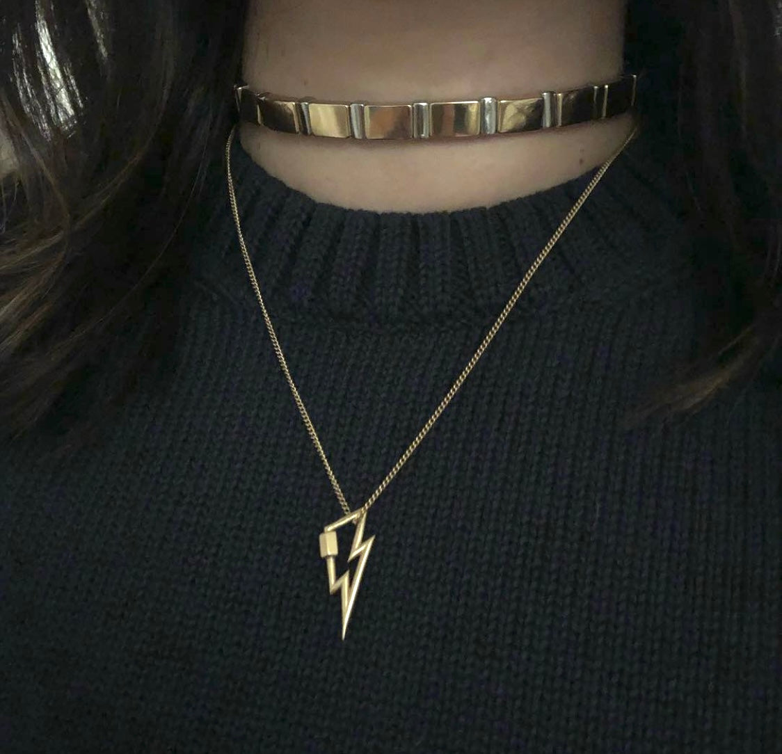Marla Aaron 14k Yellow Gold Bolt Lock