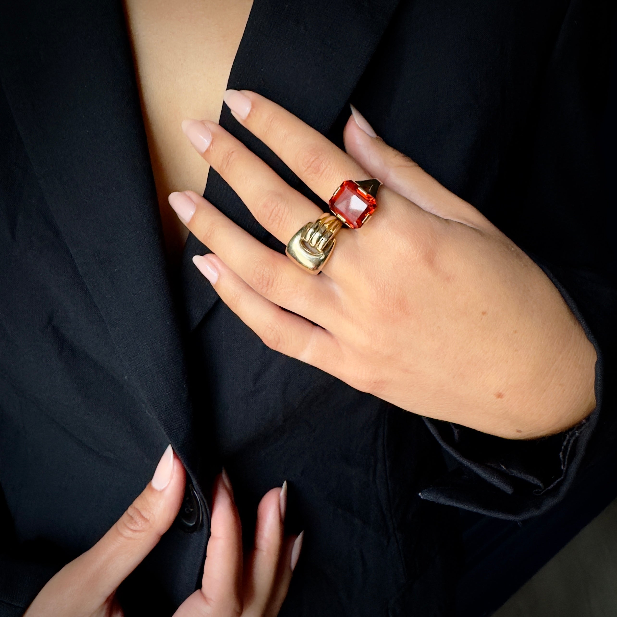 Vintage Mid-Century 14k Madeira Citrine Ring