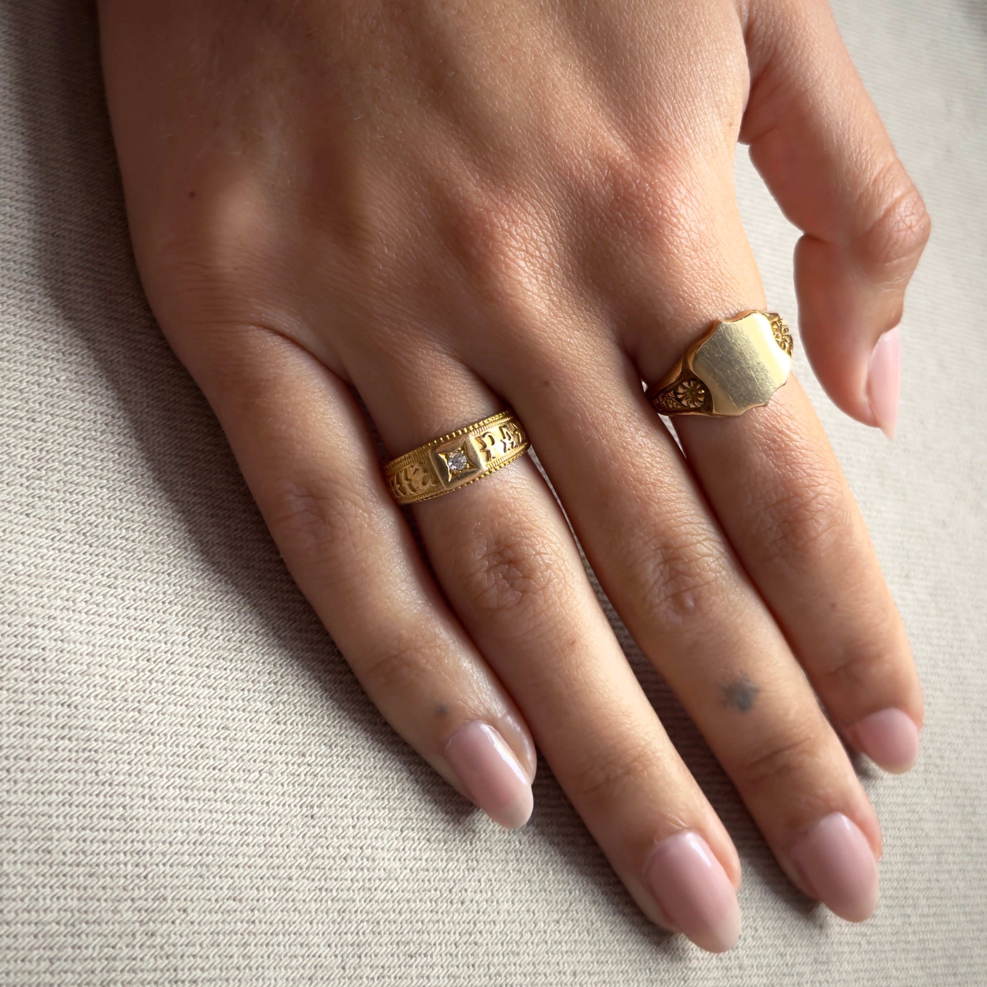 Antique Victorian 18k Diamond Mizpah Ring