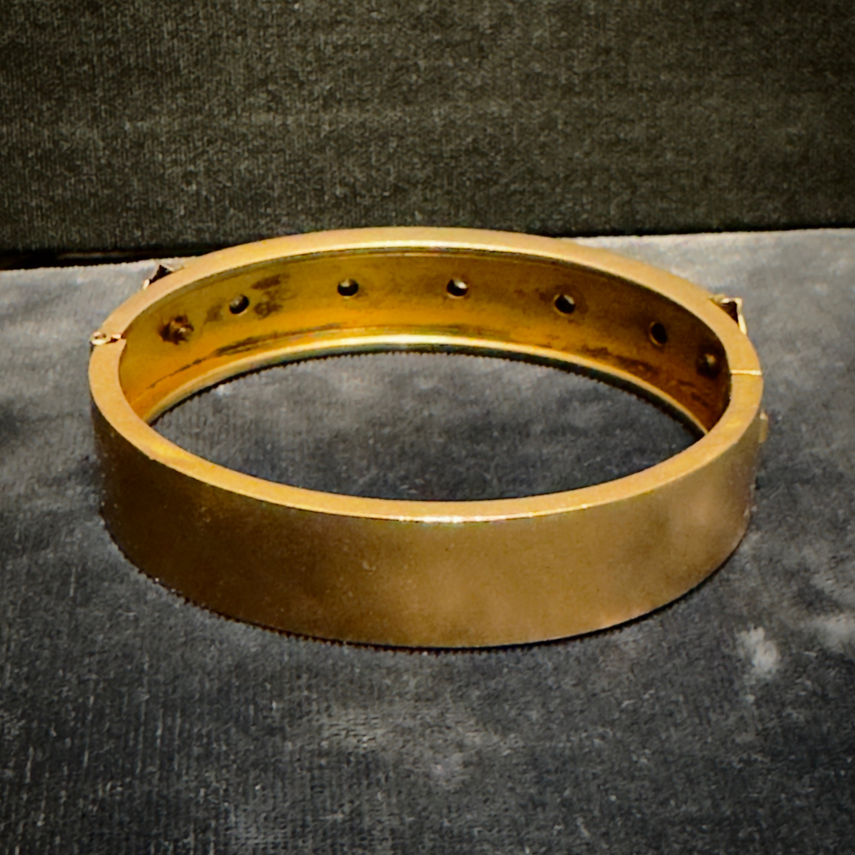 Antique Victorian 15k Diamond Panel Bangle