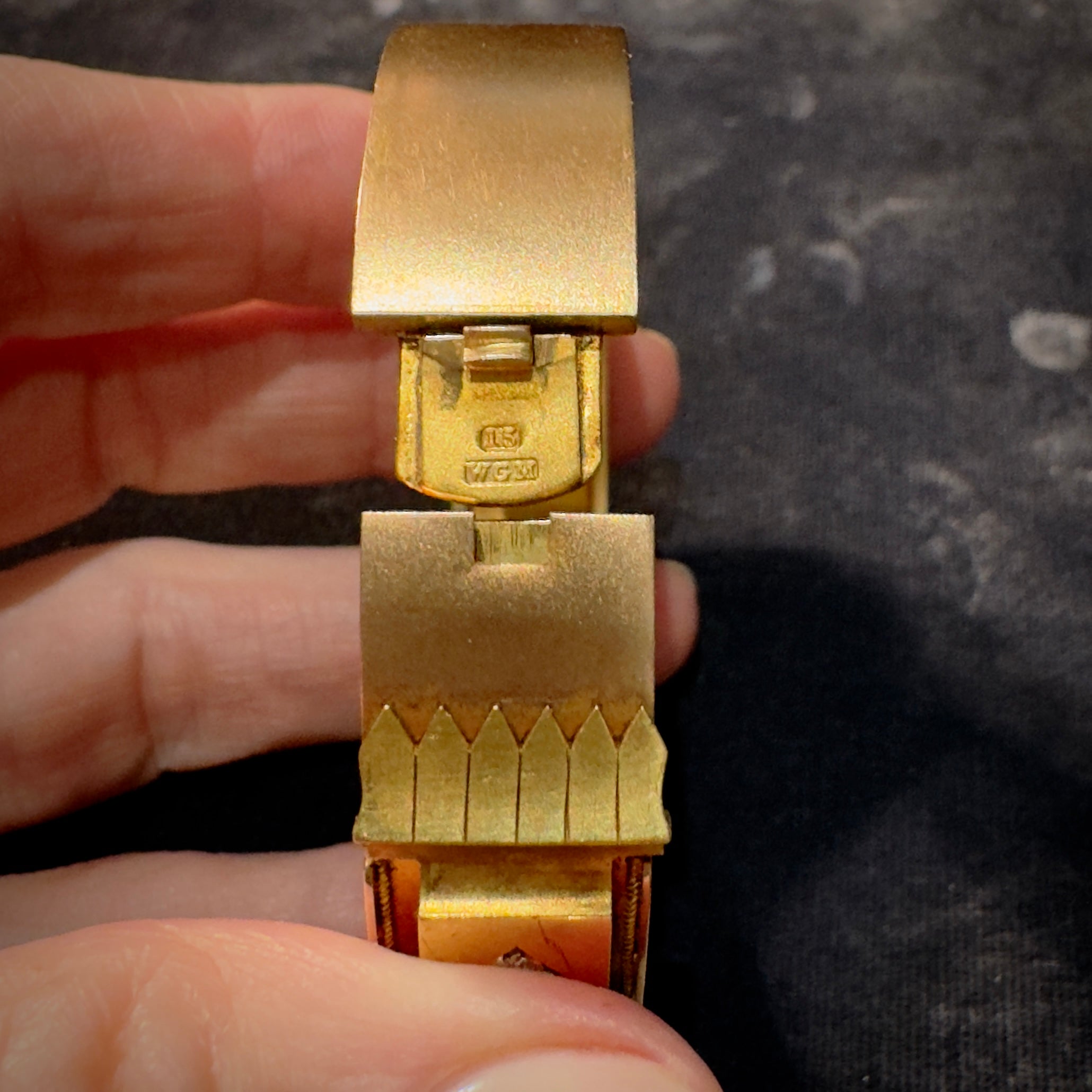 Antique Victorian 15k Diamond Panel Bangle