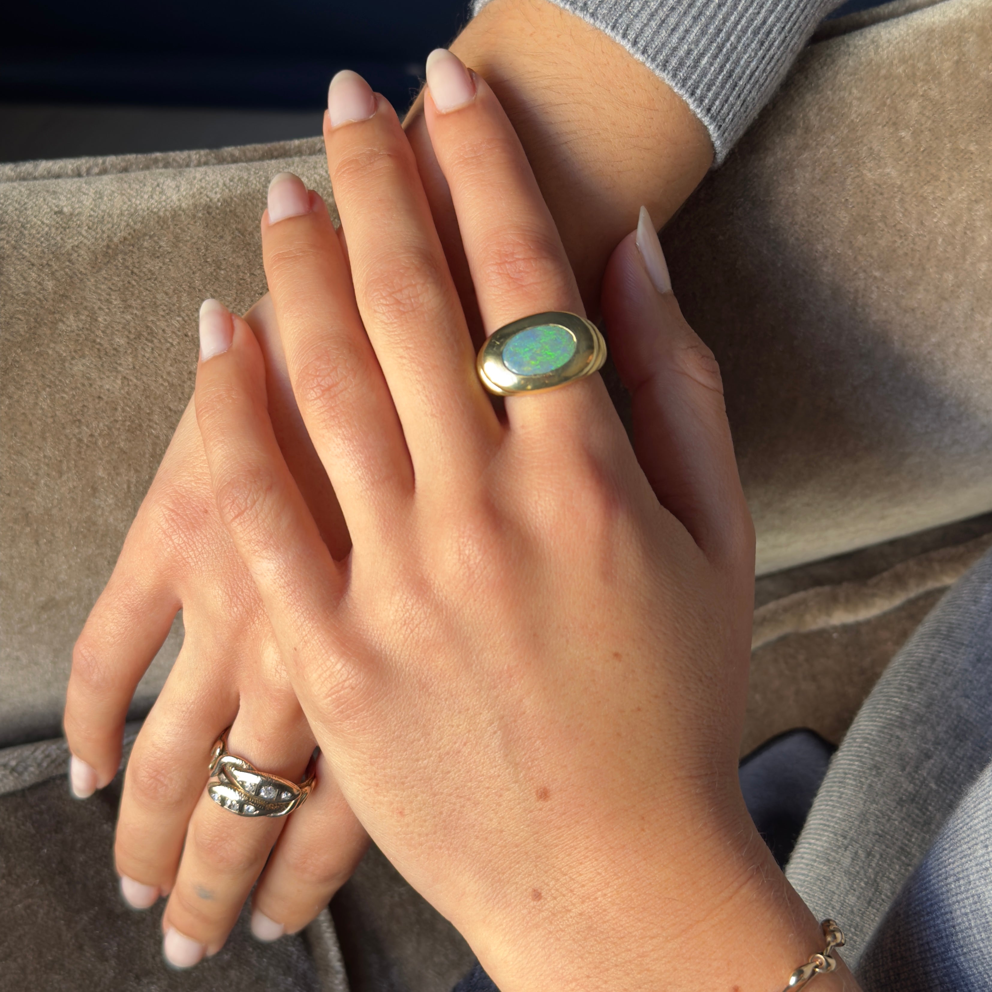 TenThousandThings 18k Opal Ridge Ring