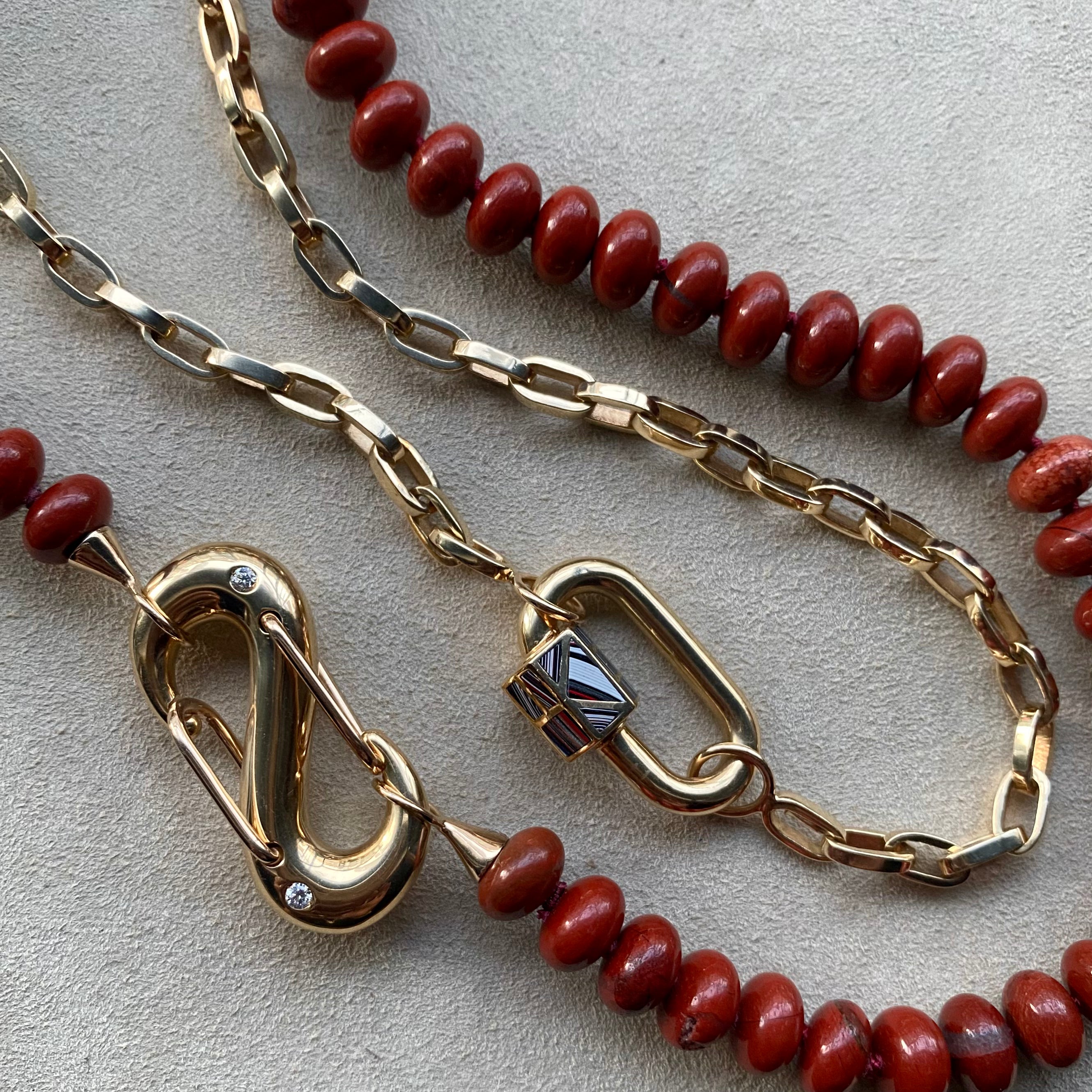 Marla Aaron 18k Fordite Inlay Chubby Medium Lock