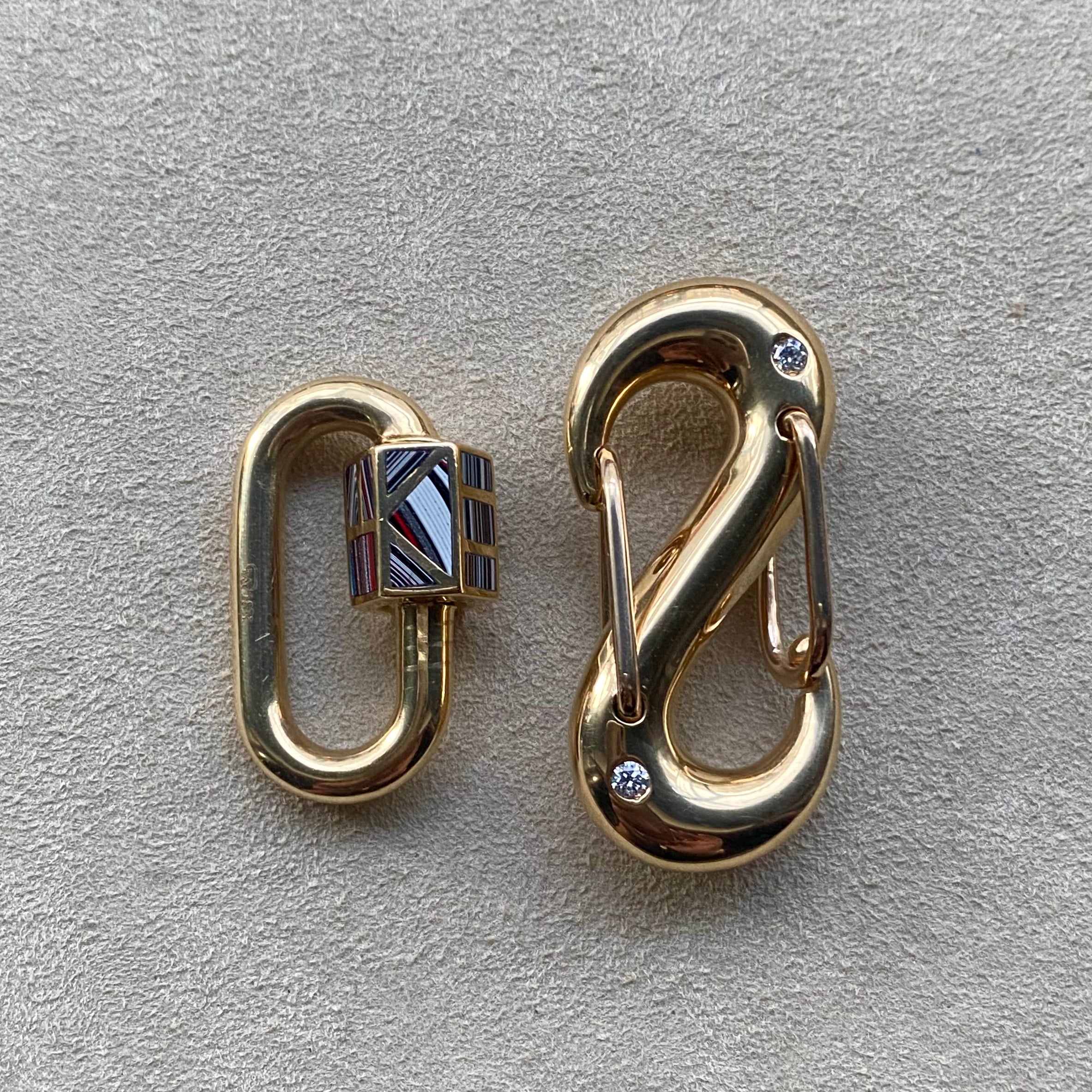 Marla Aaron 18k Fordite Inlay Chubby Medium Lock