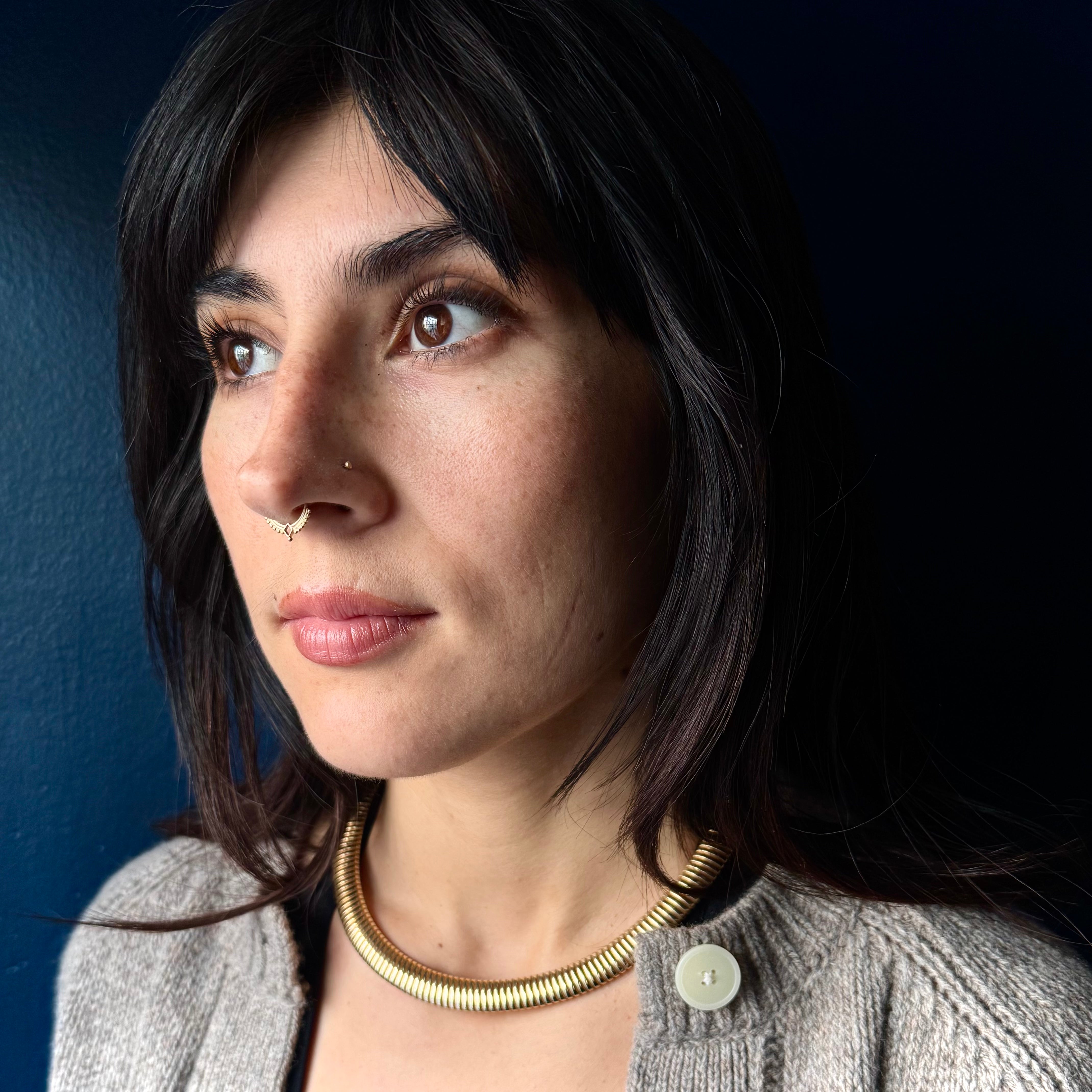 Vintage 14k Tubogas Necklace Collar- 17"