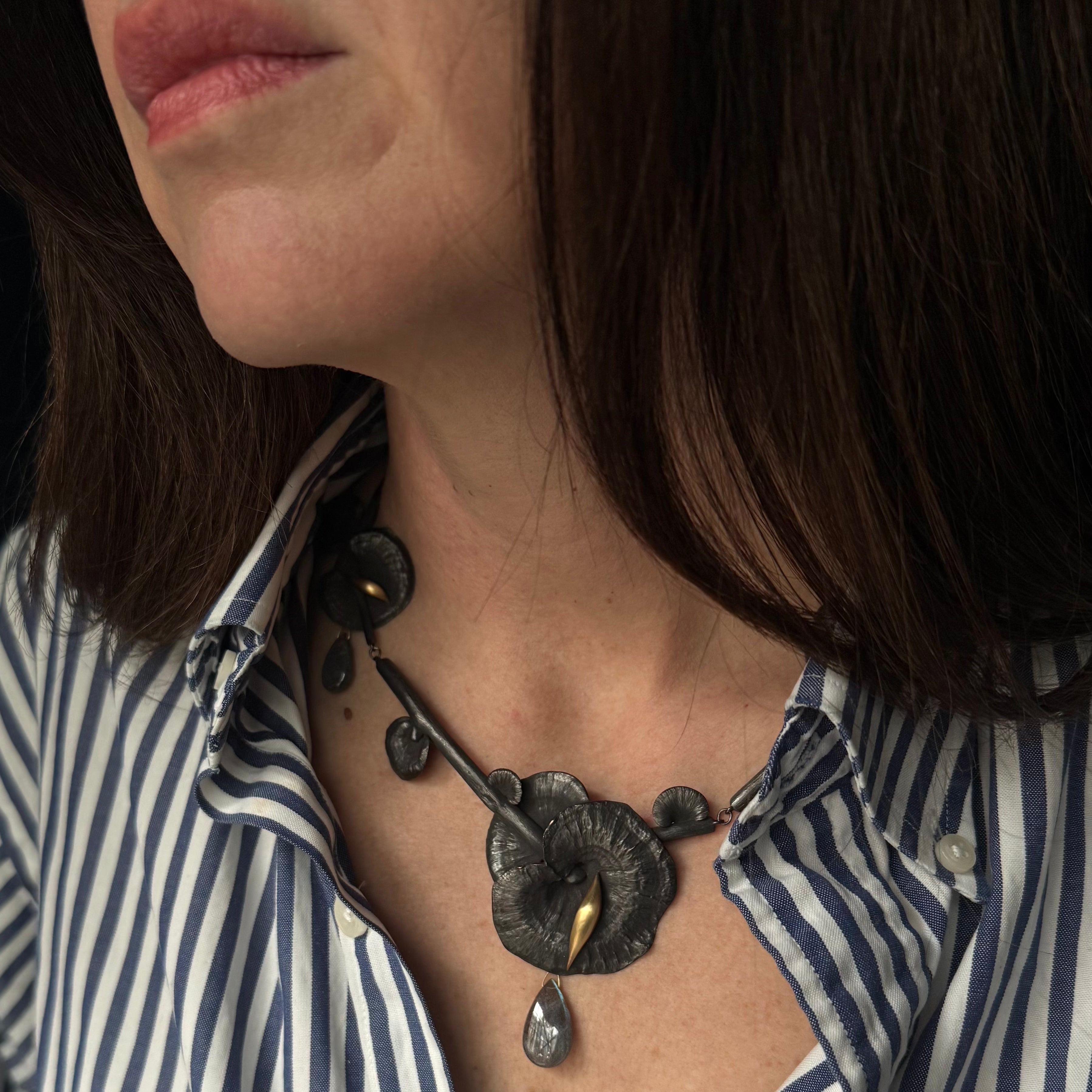 Gabriella Kiss Bronze & 18k Large Mushroom Necklace
