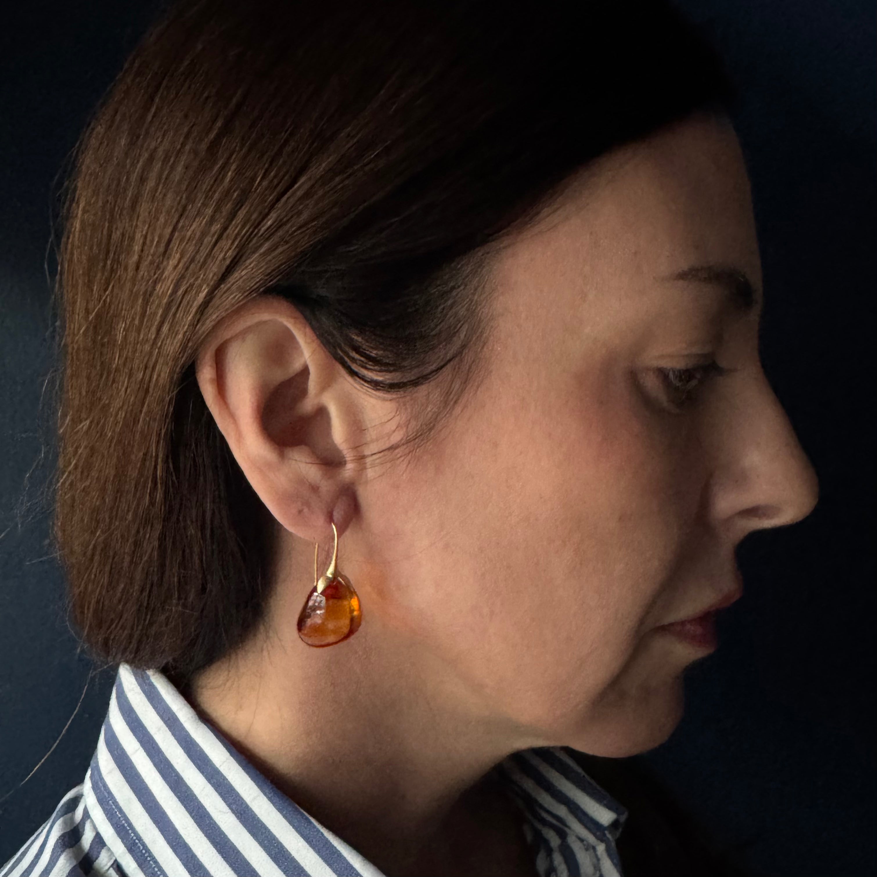 Gabriella Kiss 18k Gorgeous Citrine Eggplant Earrings