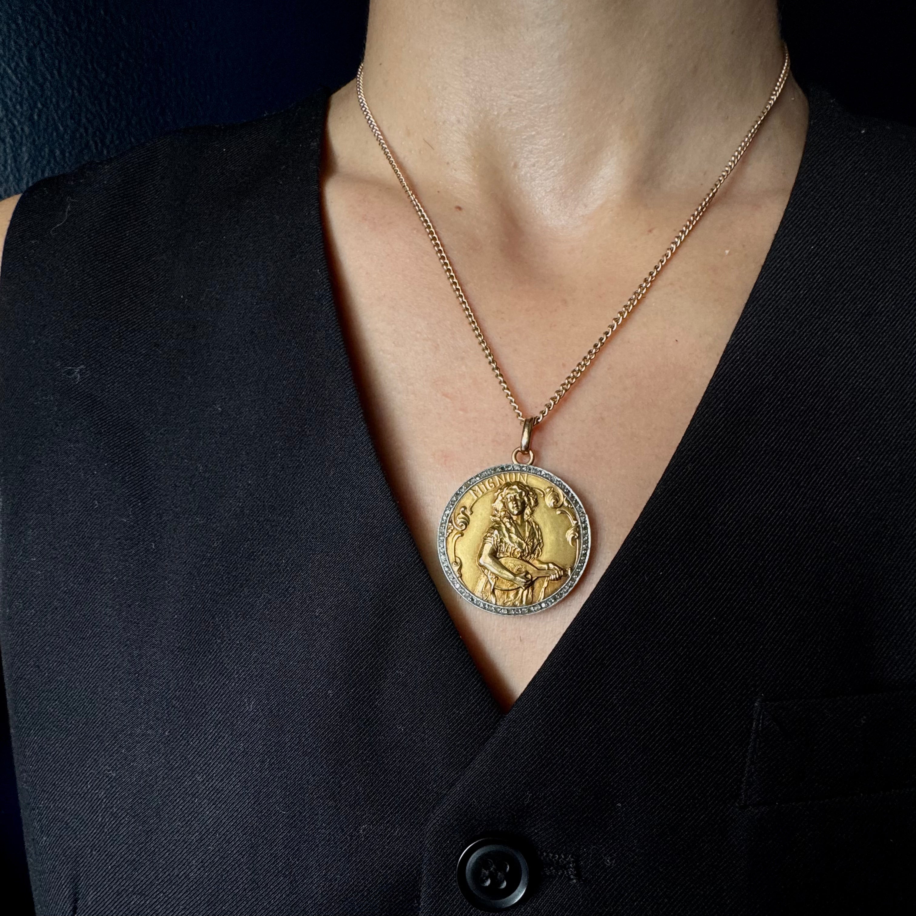 Antique French 18k, Platinum & Diamond "Mignon" Locket