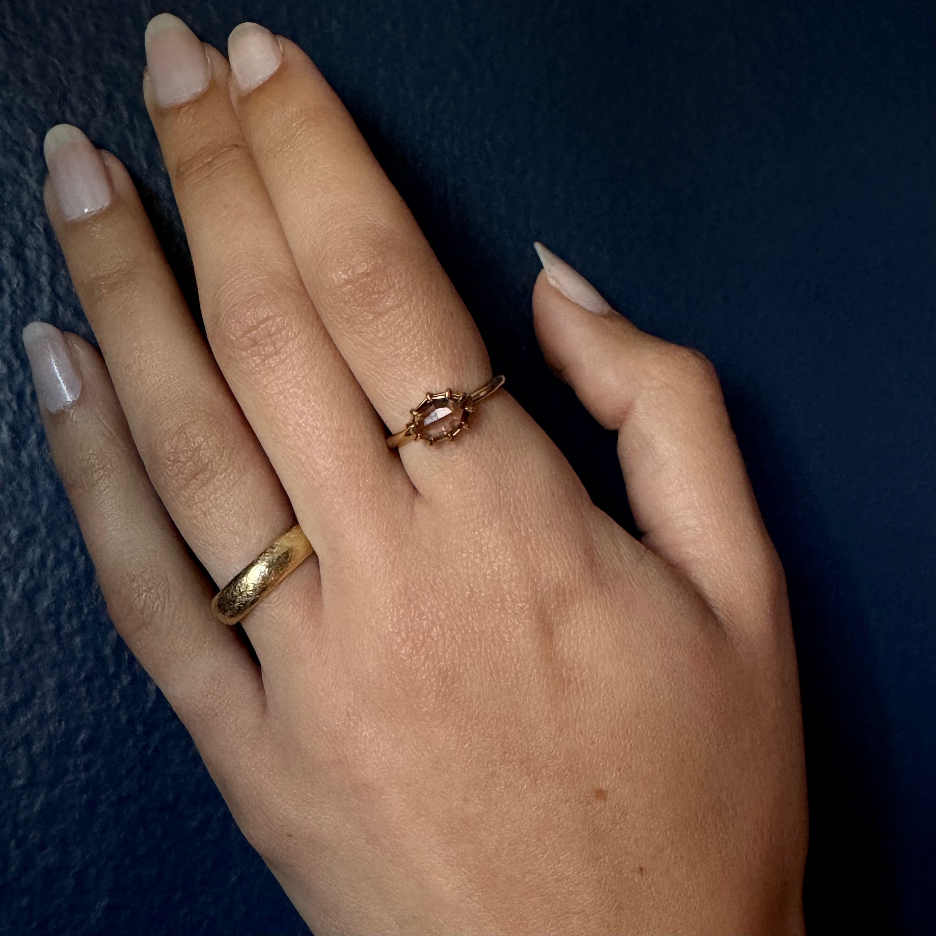 Tura Sugden 18k East-West Cognac Diamond Ring - 1.14ct