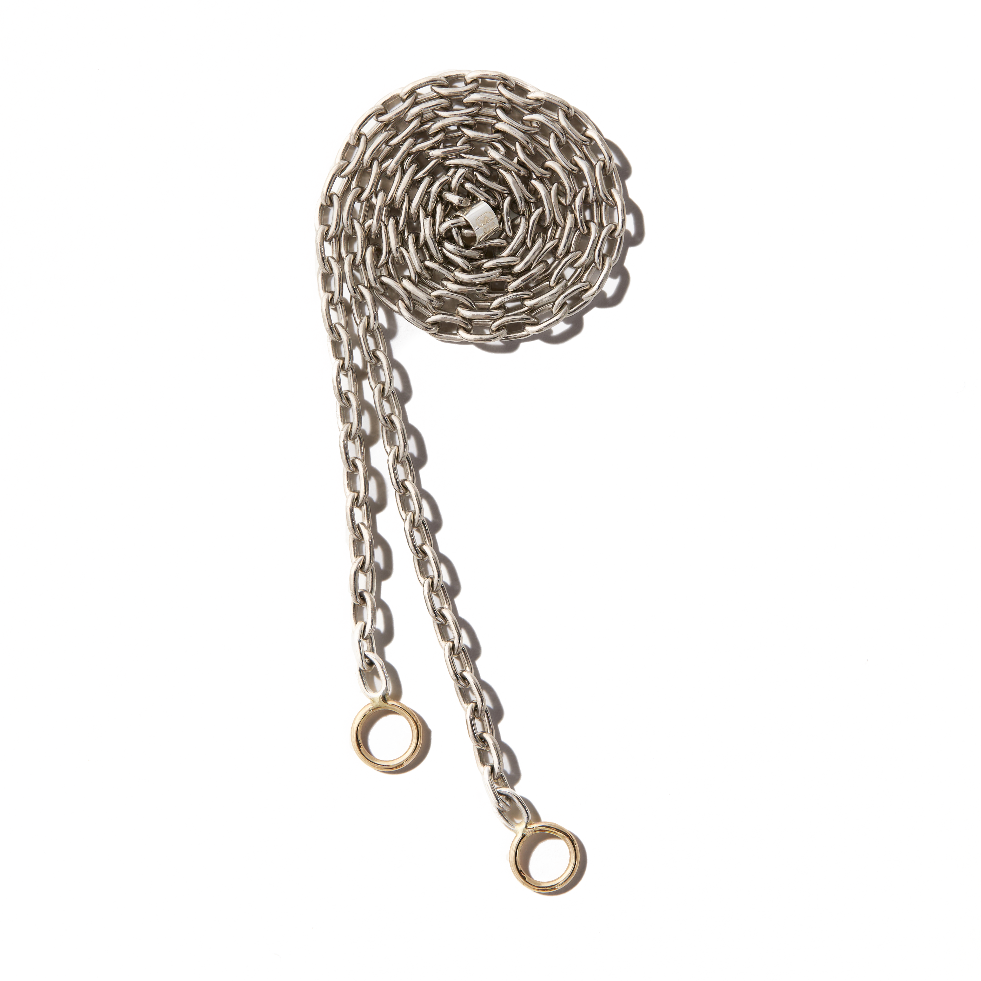 Marla Aaron Silver Pulley Chain w/ Yellow Gold Loops