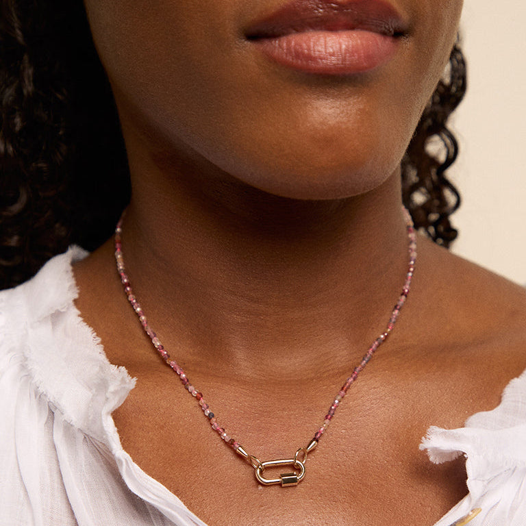 Marla Aaron 14k Itty Bitty Pink Spinel Strand