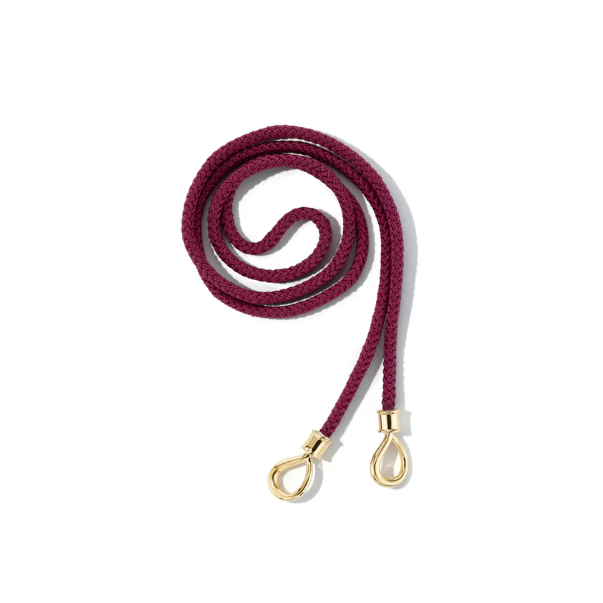 Marla Aaron String Project with Yellow Gold Loops in Aubergine