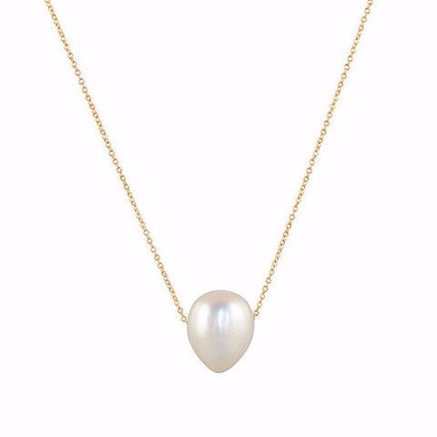 Gillian Conroy 14k Yellow Gold & White Baroque Pearl Necklace - 18"/21"