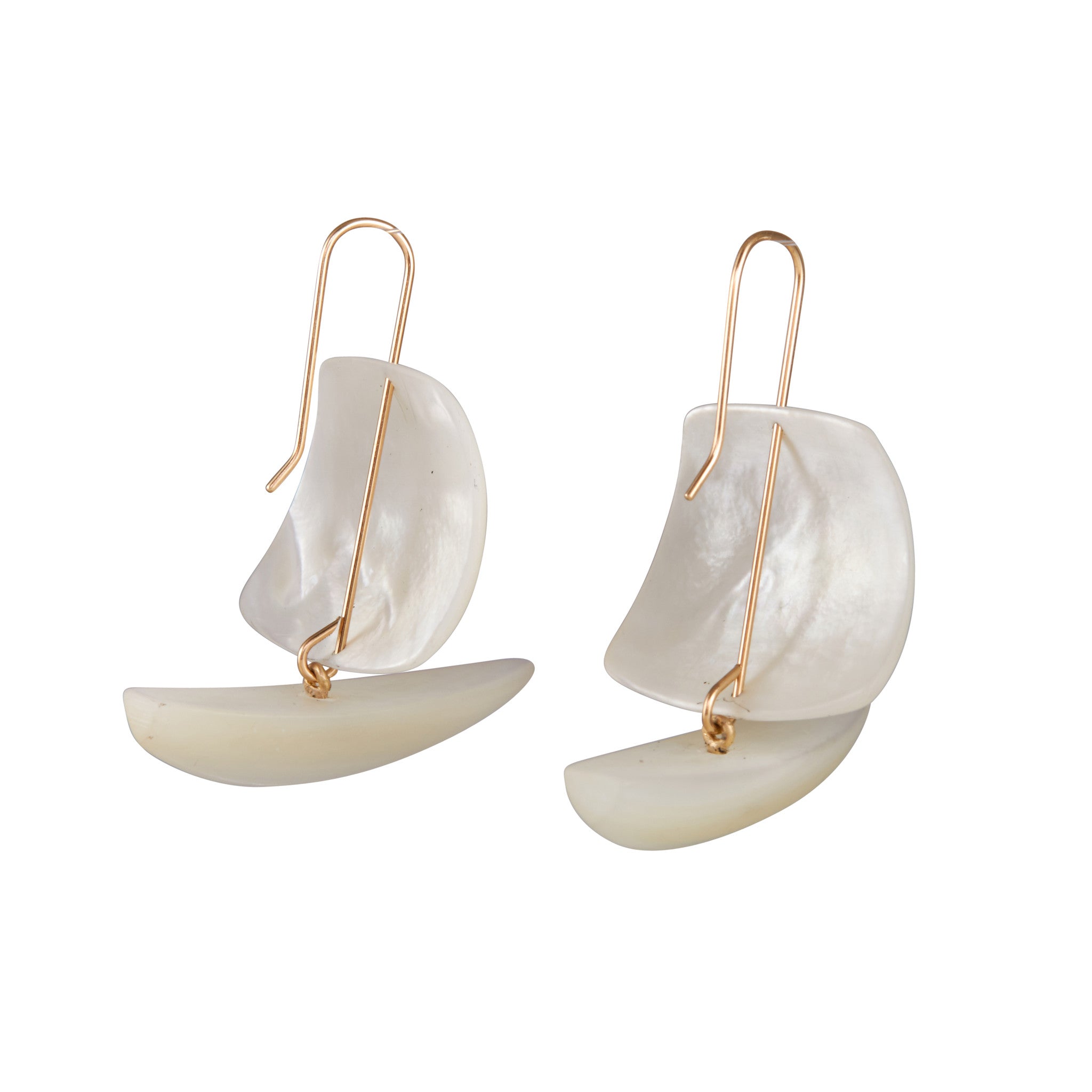 Gabriella Kiss 14k Mother of Pearl Ghost Ship Earrings